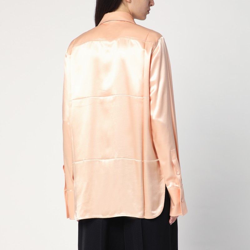 Jil Sander Jil Sander Shirt With Pink Tie In Shiny Viscose Blend Size S / US 4 / IT 40 - 2 Thumbnail