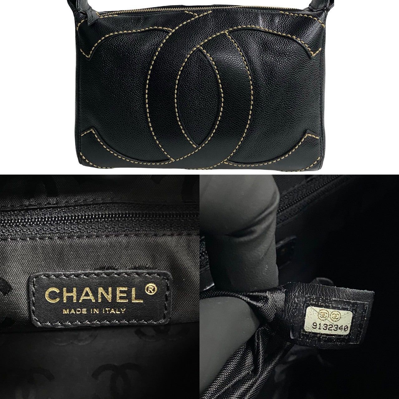 Chanel Chanel Handbag Black Leather Size ONE SIZE - 3 Thumbnail