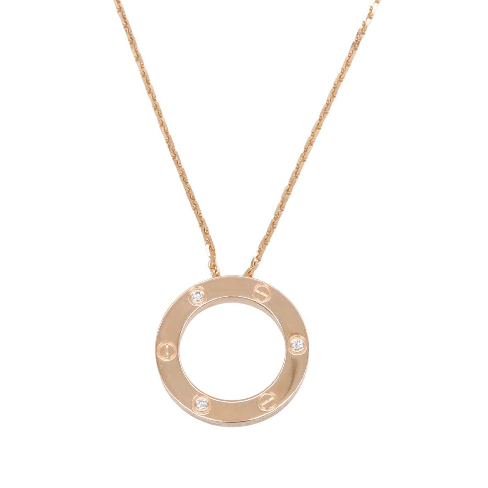 Cartier Cartier Love Circle Necklace 3Pd K18Pg (Pink Gold) Diamond Clear Size ONE SIZE - 2 Thumbnail