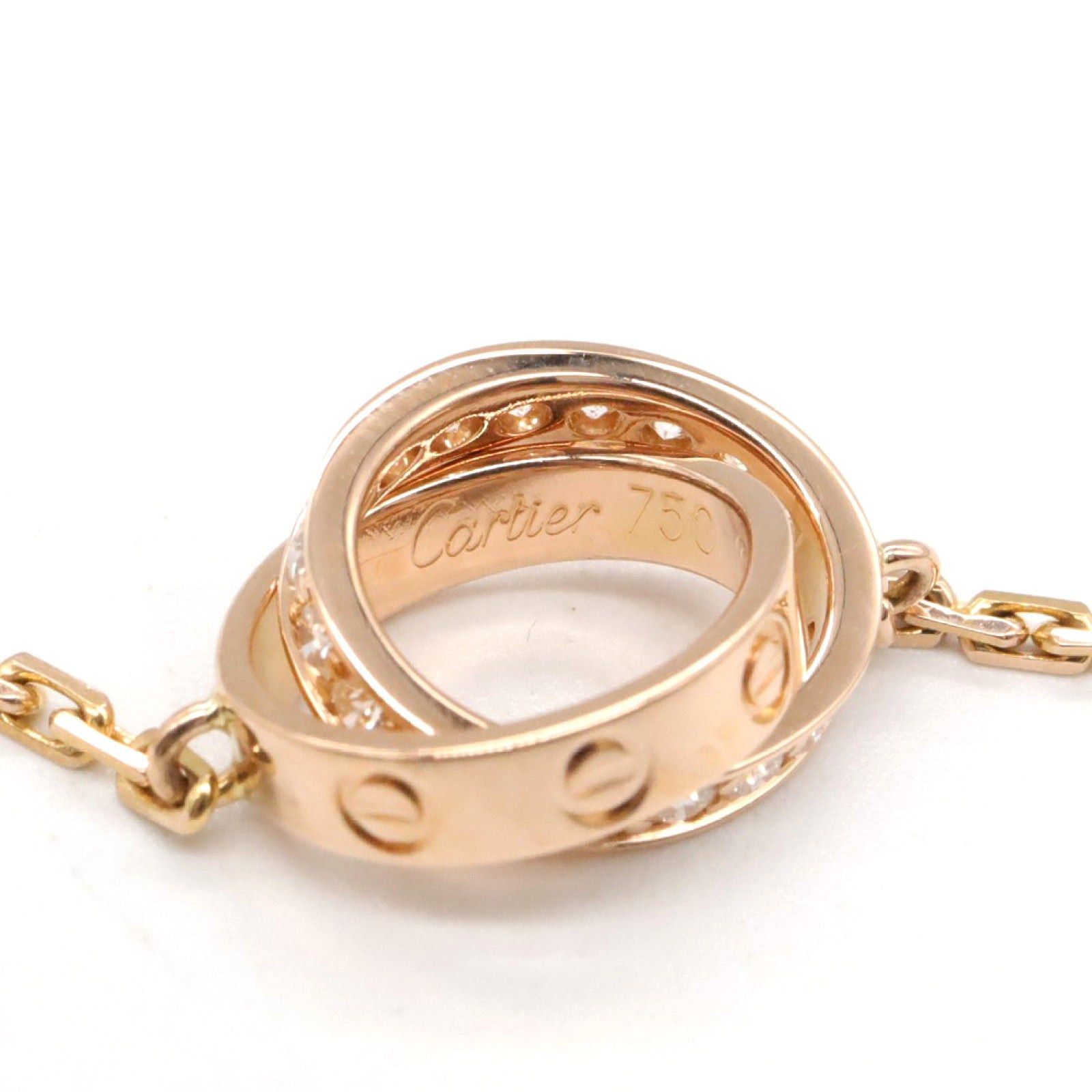Cartier Cartier Baby Love Diamond Necklace K18Pg (Pink Gold) Clear Size ONE SIZE - 4 Thumbnail