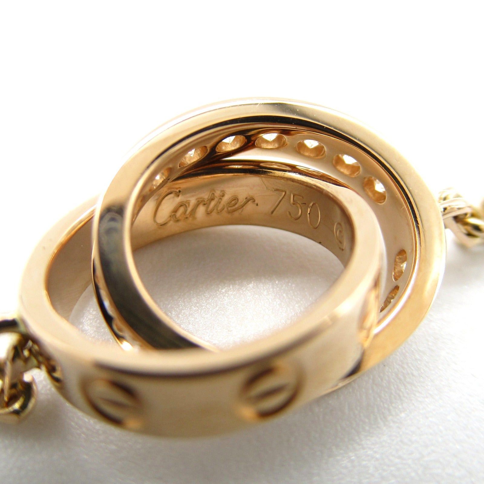 Cartier Cartier Baby Love Necklace Diamond K18Pg (Pink Gold) Clear Size ONE SIZE - 5 Thumbnail