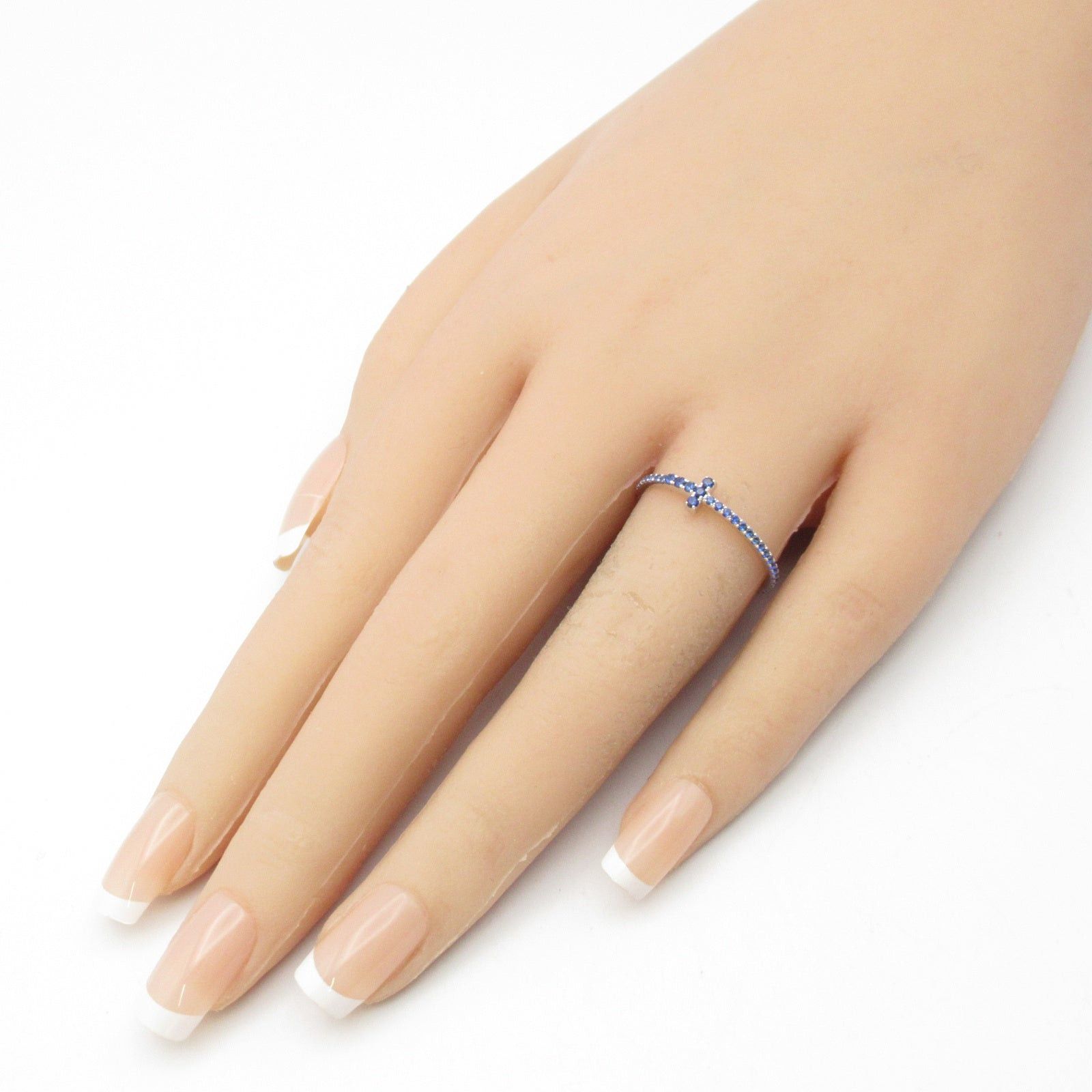 Tiffany & Co. Tiffany Co T-Wire Blue Sapphire Ring K18Wg (White Gold) Size ONE SIZE - 7 Thumbnail