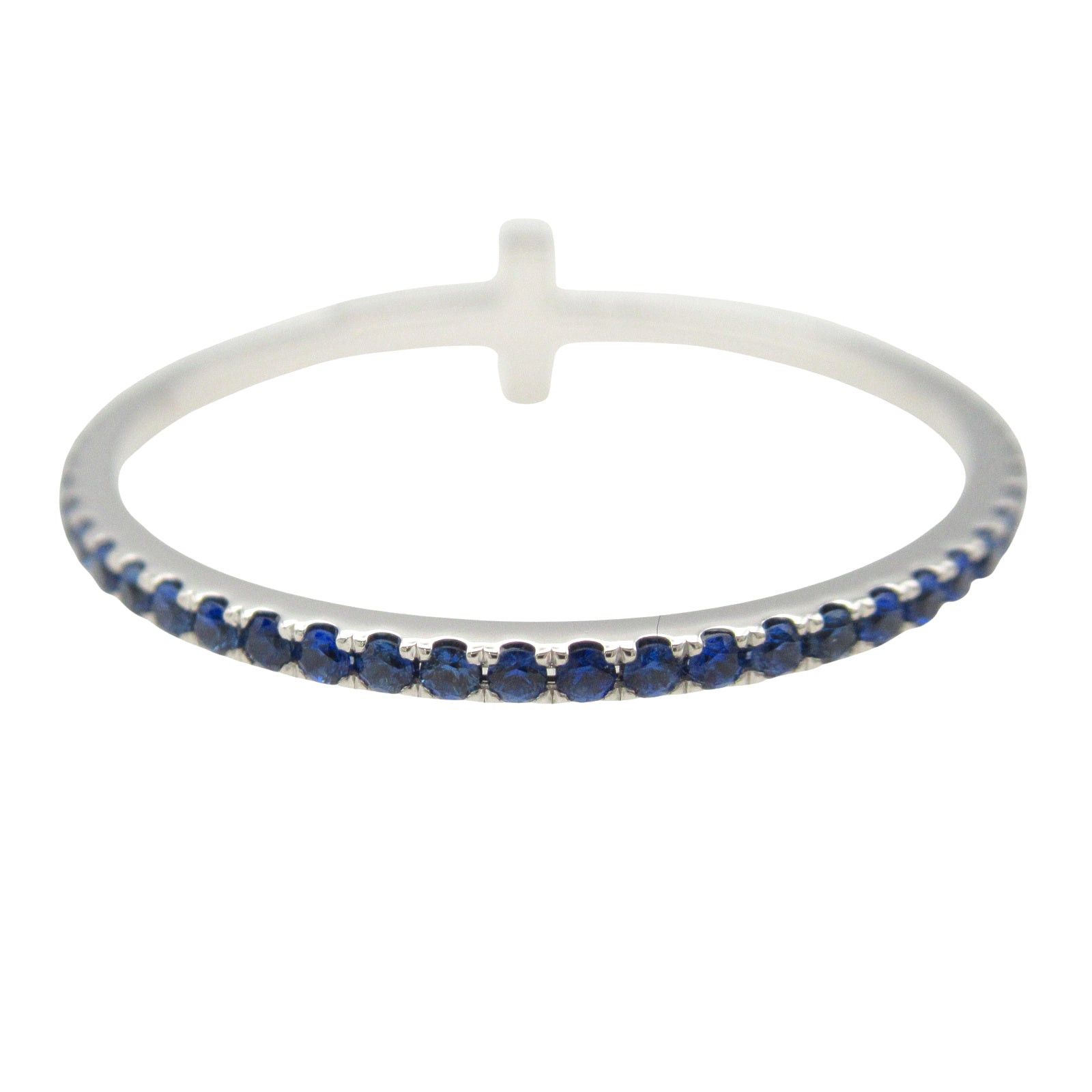 Tiffany & Co. Tiffany Co T-Wire Blue Sapphire Ring K18Wg (White Gold) Size ONE SIZE - 3 Thumbnail