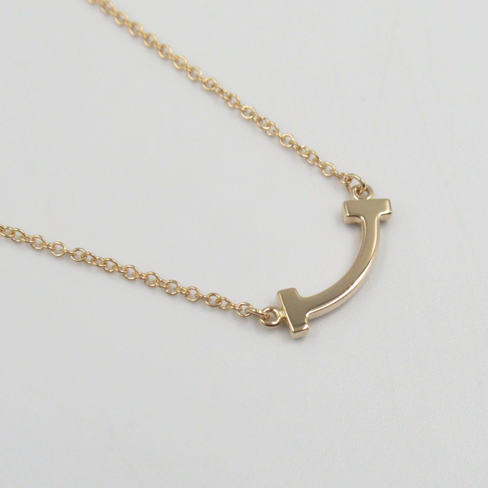 Tiffany & Co. Tiffany Co T-Smile Mini Diamond Necklace K18Pg (Pink Gold) Clear Size ONE SIZE - 7 Thumbnail