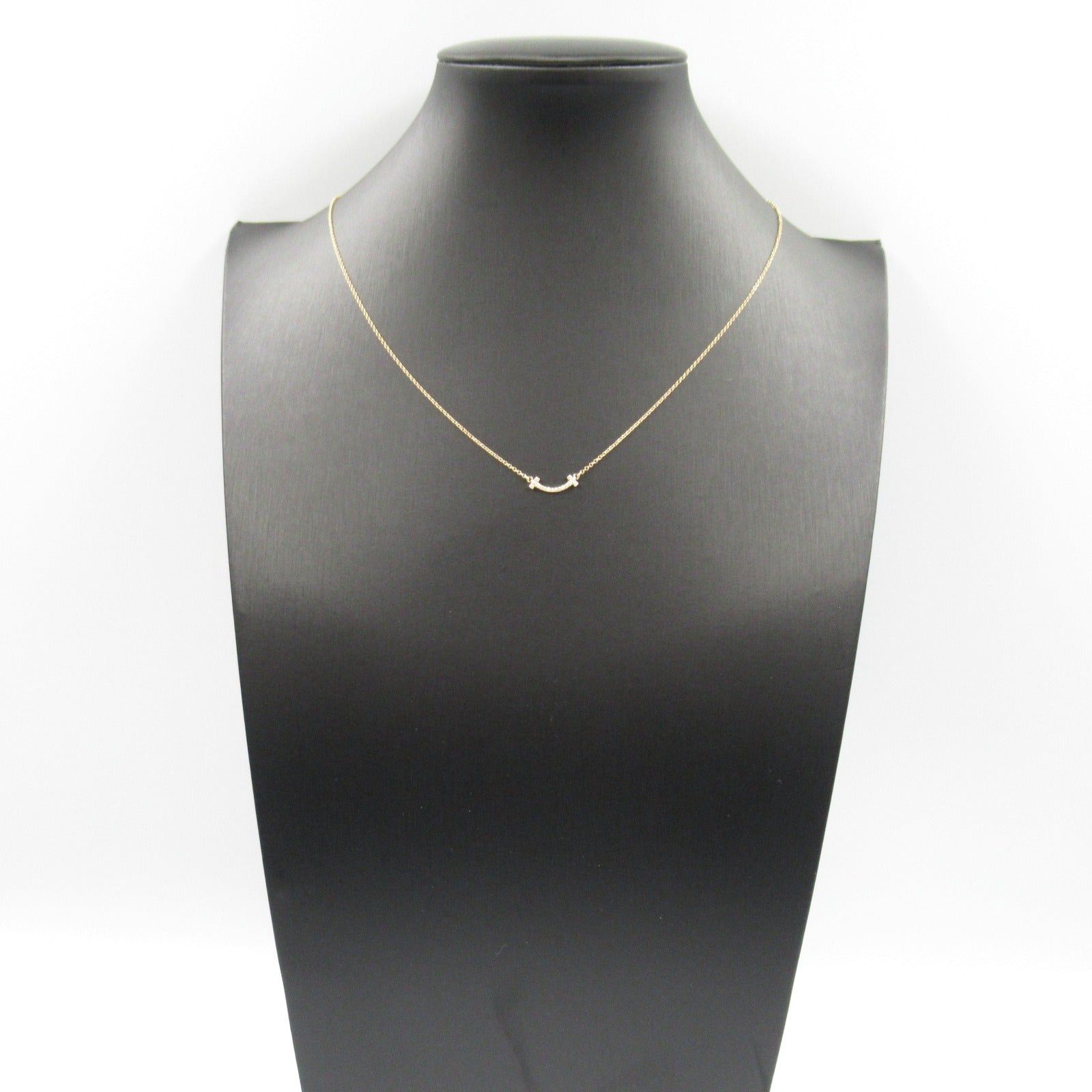 Tiffany & Co. Tiffany Co T-Smile Mini Diamond Necklace K18Pg (Pink Gold) Clear Size ONE SIZE - 8 Thumbnail