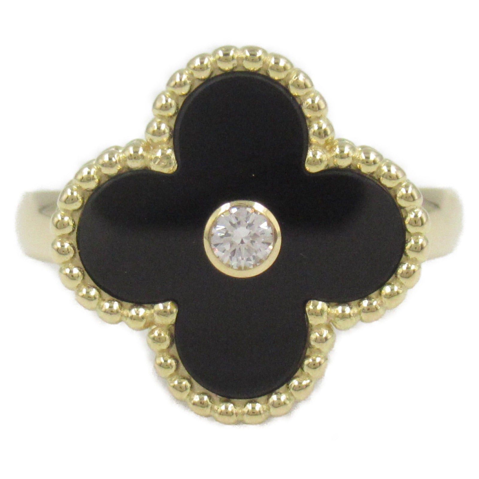 Van Cleef & Arpels Van Cleef Arpels Alhambra Ring Onyx K18 (Yellow Gold) Diamond Clear Black Size ONE SIZE - 2 Thumbnail