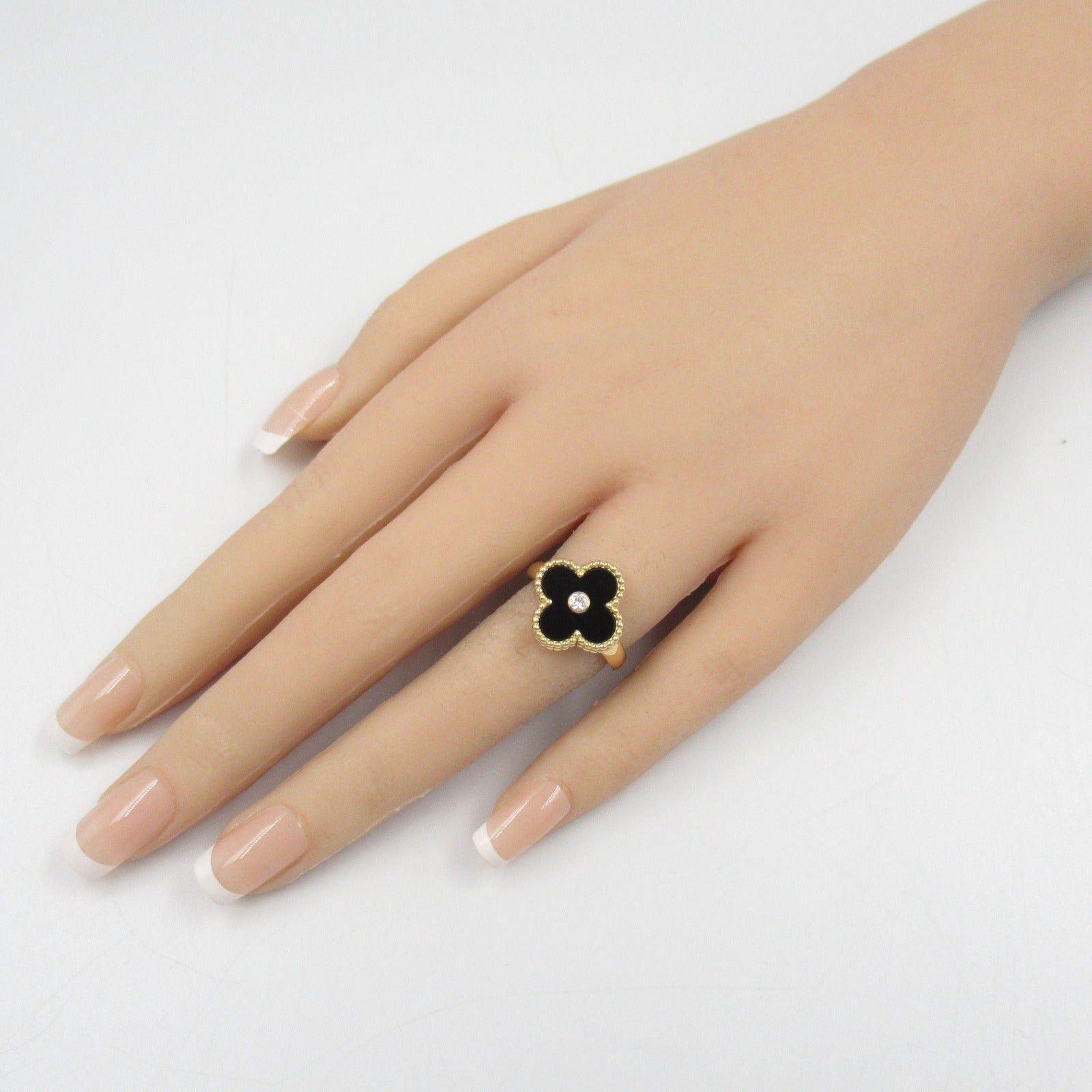 Van Cleef & Arpels Van Cleef Arpels Alhambra Ring Onyx K18 (Yellow Gold) Diamond Clear Black Size ONE SIZE - 7 Thumbnail