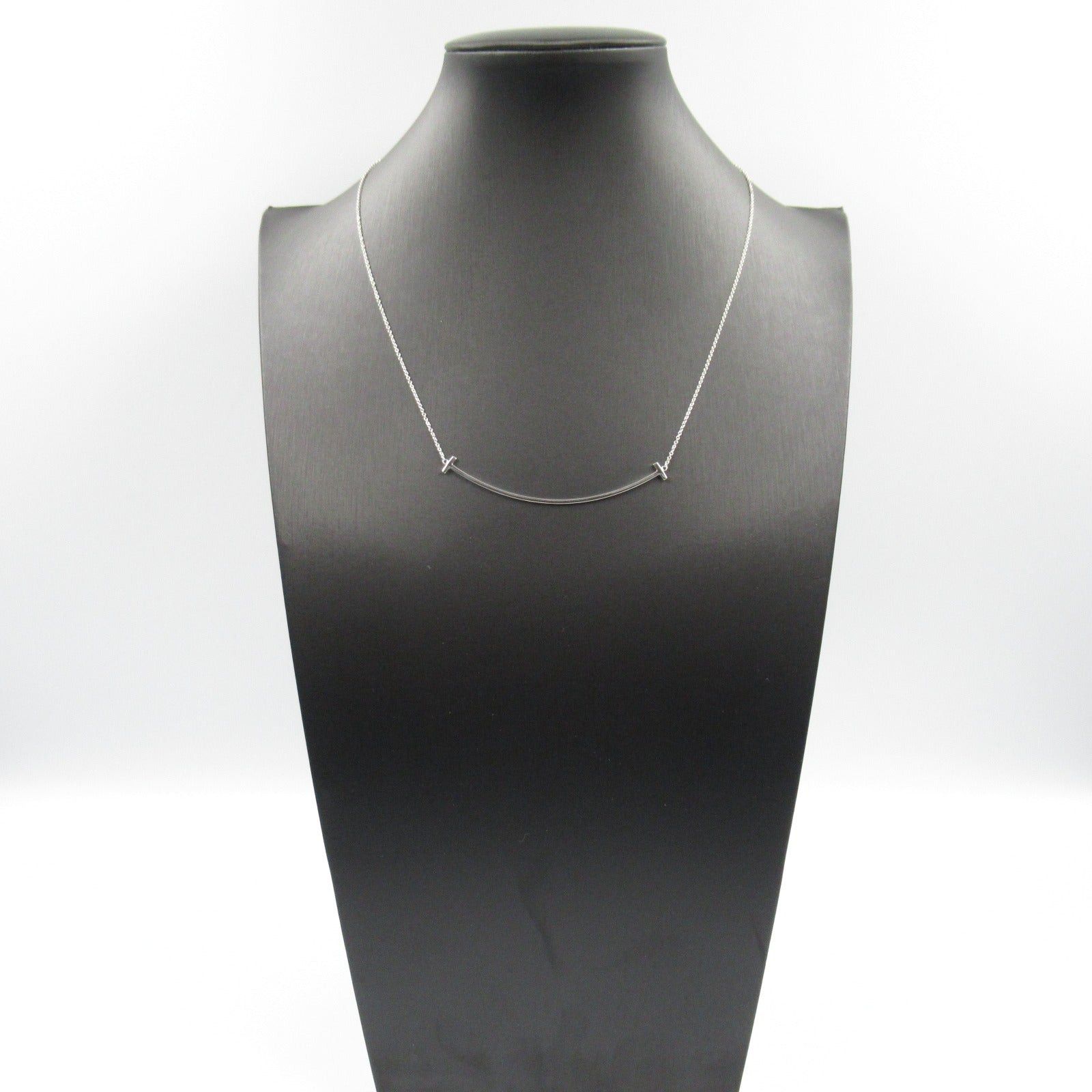 Tiffany & Co. Tiffany Co T-Smile Large Necklace K18Wg (White Gold) Silver Size ONE SIZE - 7 Thumbnail