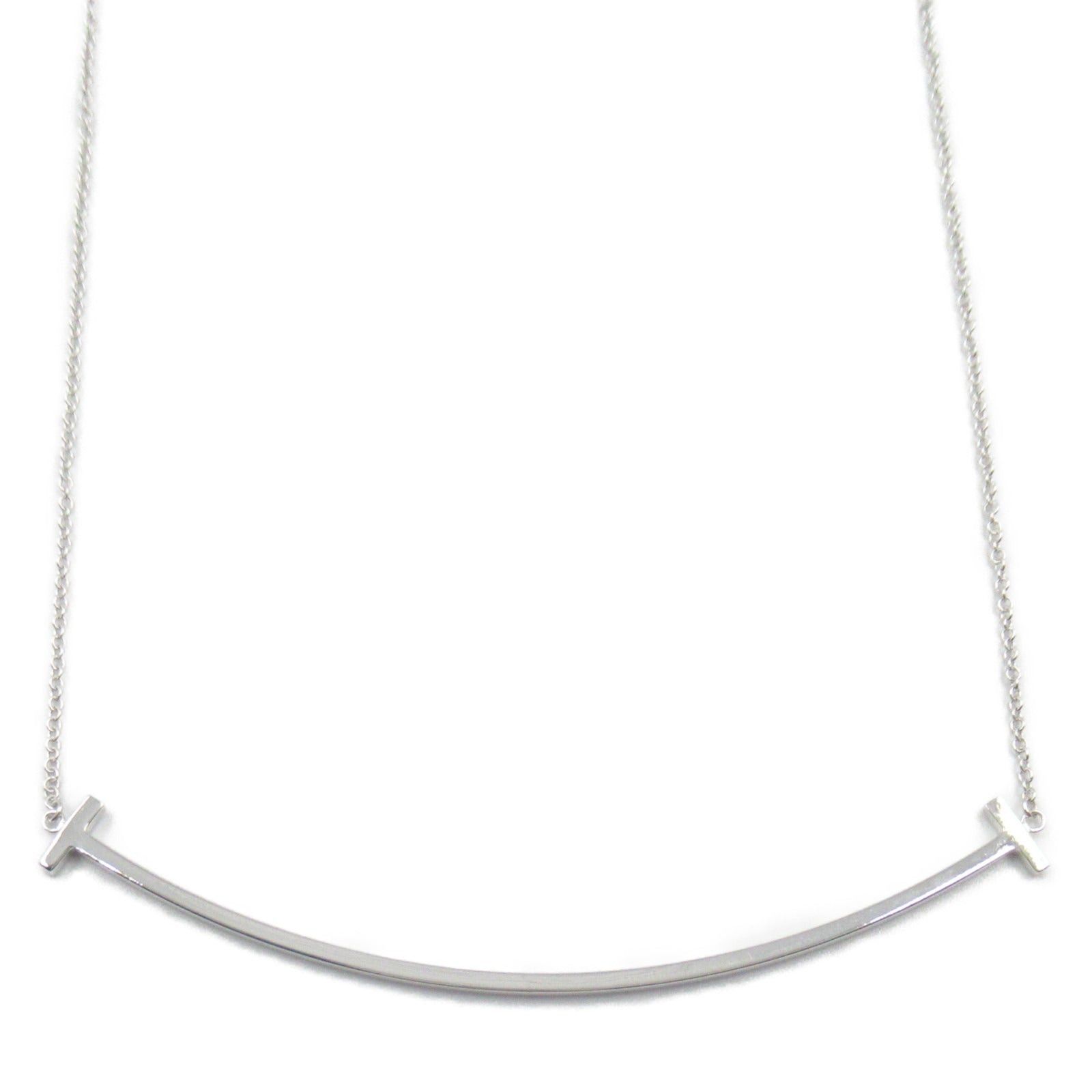 Tiffany & Co. Tiffany Co T-Smile Large Necklace K18Wg (White Gold) Silver Size ONE SIZE - 2 Thumbnail
