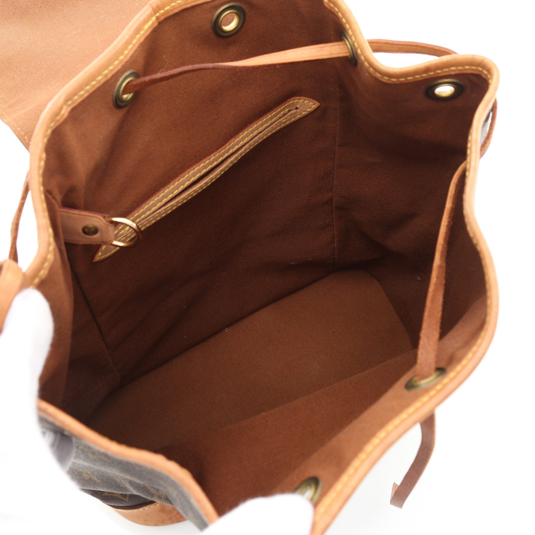Louis Vuitton Louis Vuitton Montsouris Mm Monogram Backpack Rucksack Leather Brown Size ONE SIZE - 3 Thumbnail