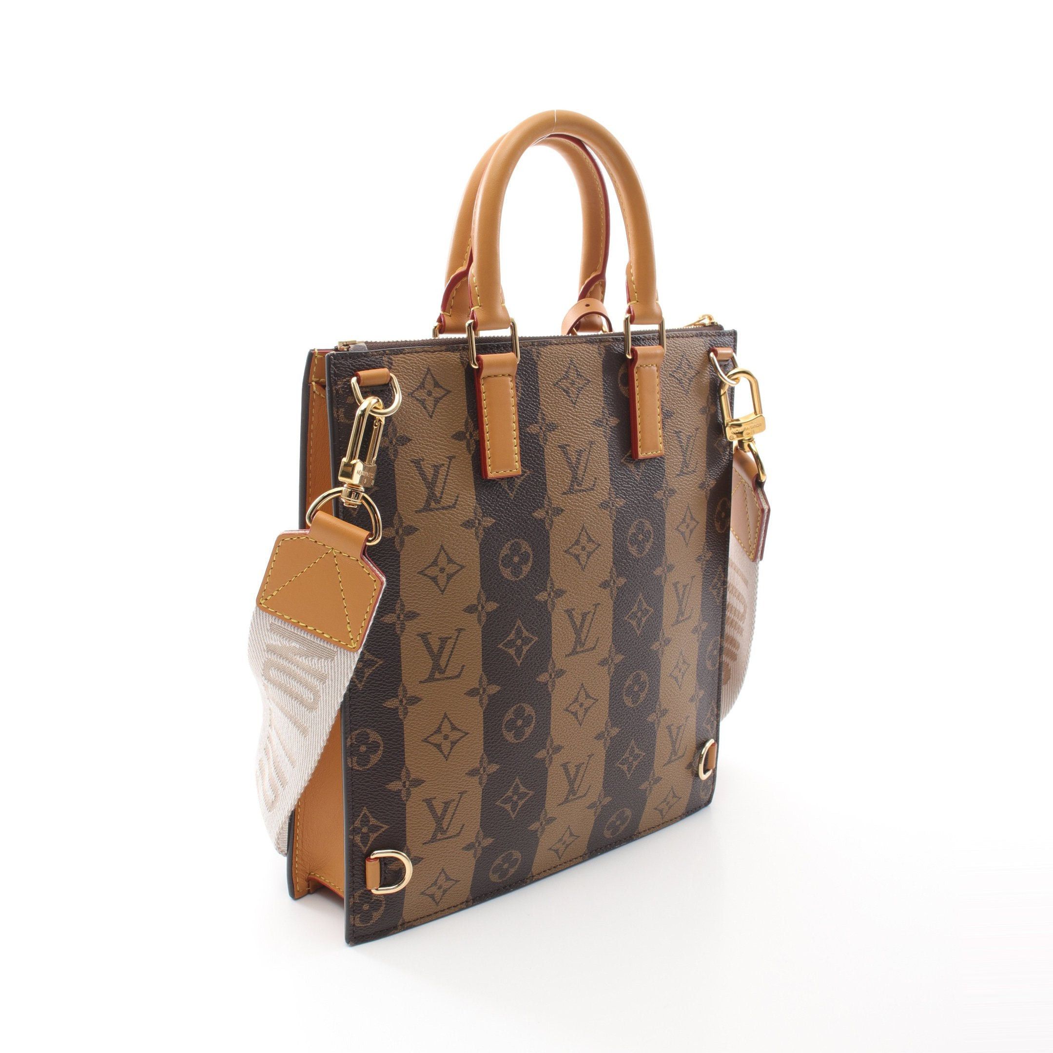 Louis Vuitton Louis Vuitton Louis Vuitton * Nigo Sack Plastic Messenger Monogram Stripe Handbag Tote Bag Leather Brown Size ONE SIZE - 2 Thumbnail