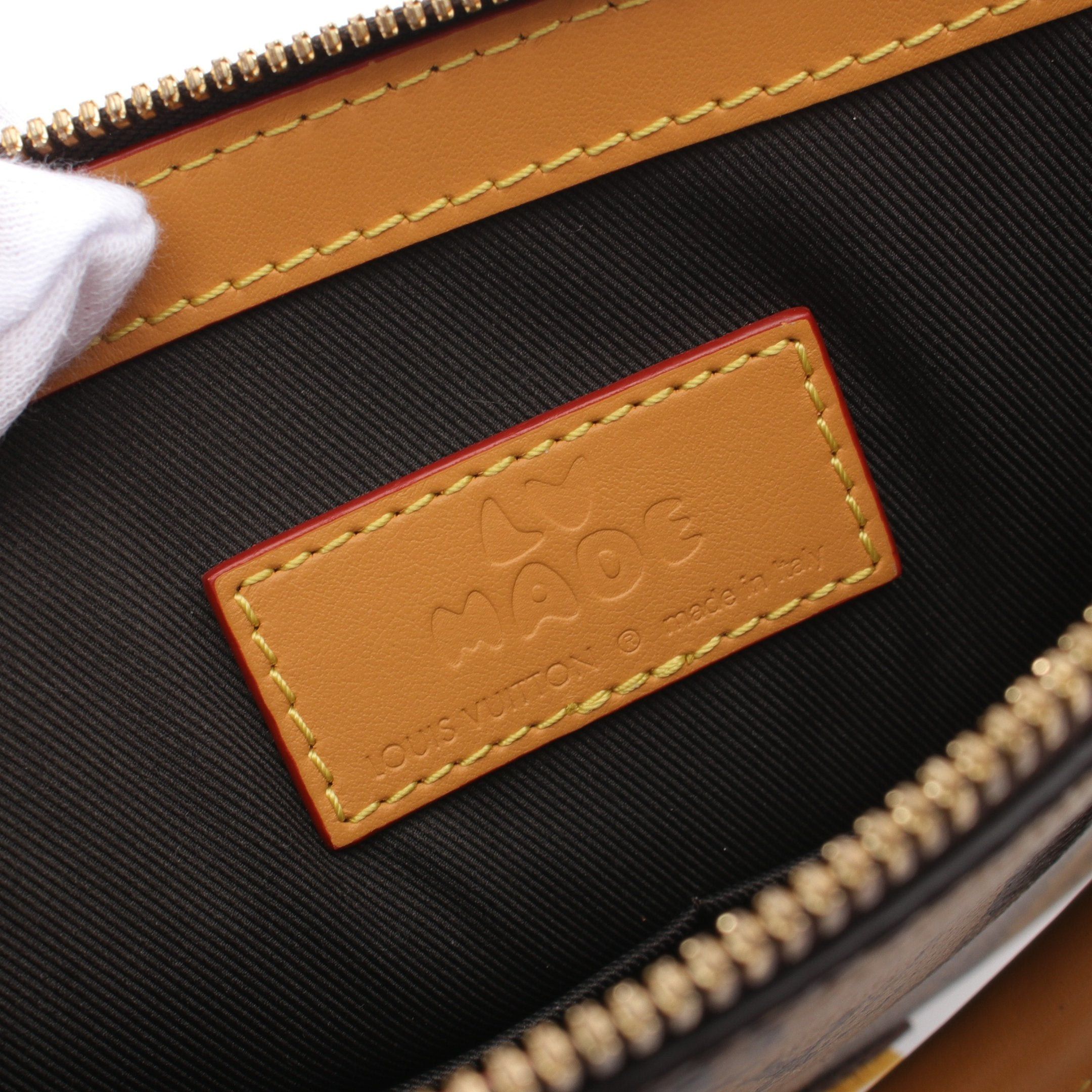 Louis Vuitton Louis Vuitton Louis Vuitton * Nigo Sack Plastic Messenger Monogram Stripe Handbag Tote Bag Leather Brown Size ONE SIZE - 4 Thumbnail