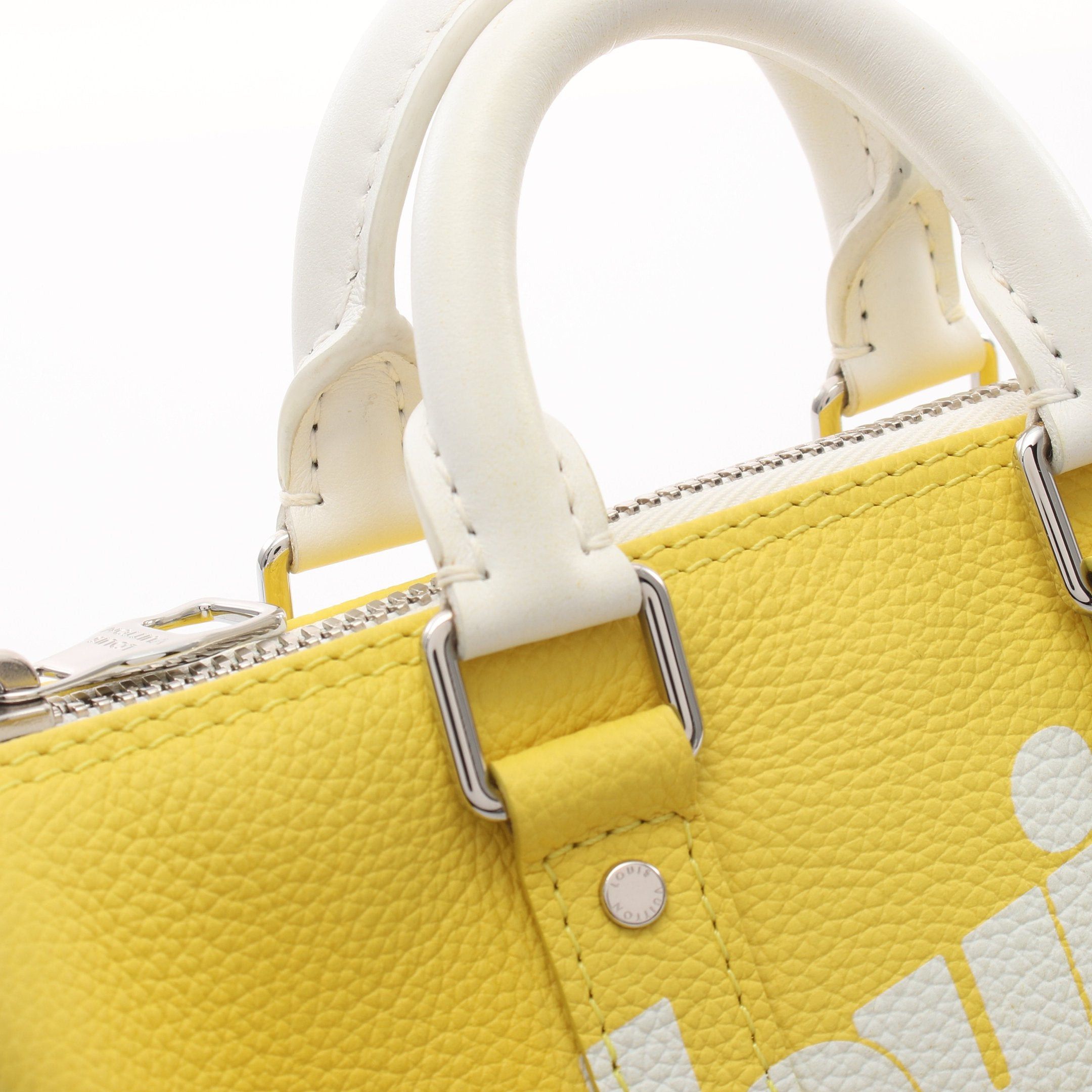 Louis Vuitton Louis Vuitton Keepall Xs Everyday Lv Handbag Mini Boston Bag Leather Yellow White Size ONE SIZE - 5 Thumbnail