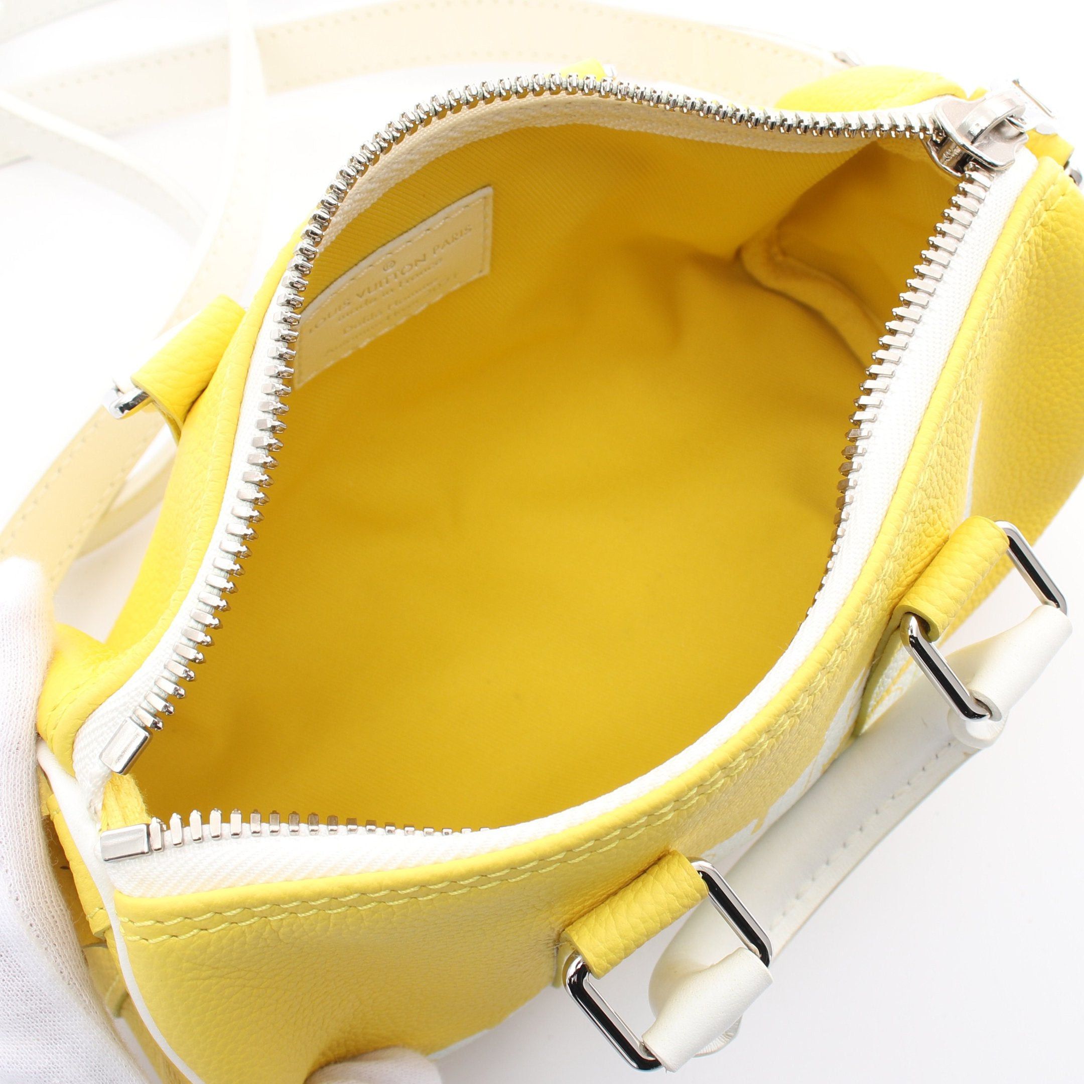 Louis Vuitton Louis Vuitton Keepall Xs Everyday Lv Handbag Mini Boston Bag Leather Yellow White Size ONE SIZE - 3 Thumbnail