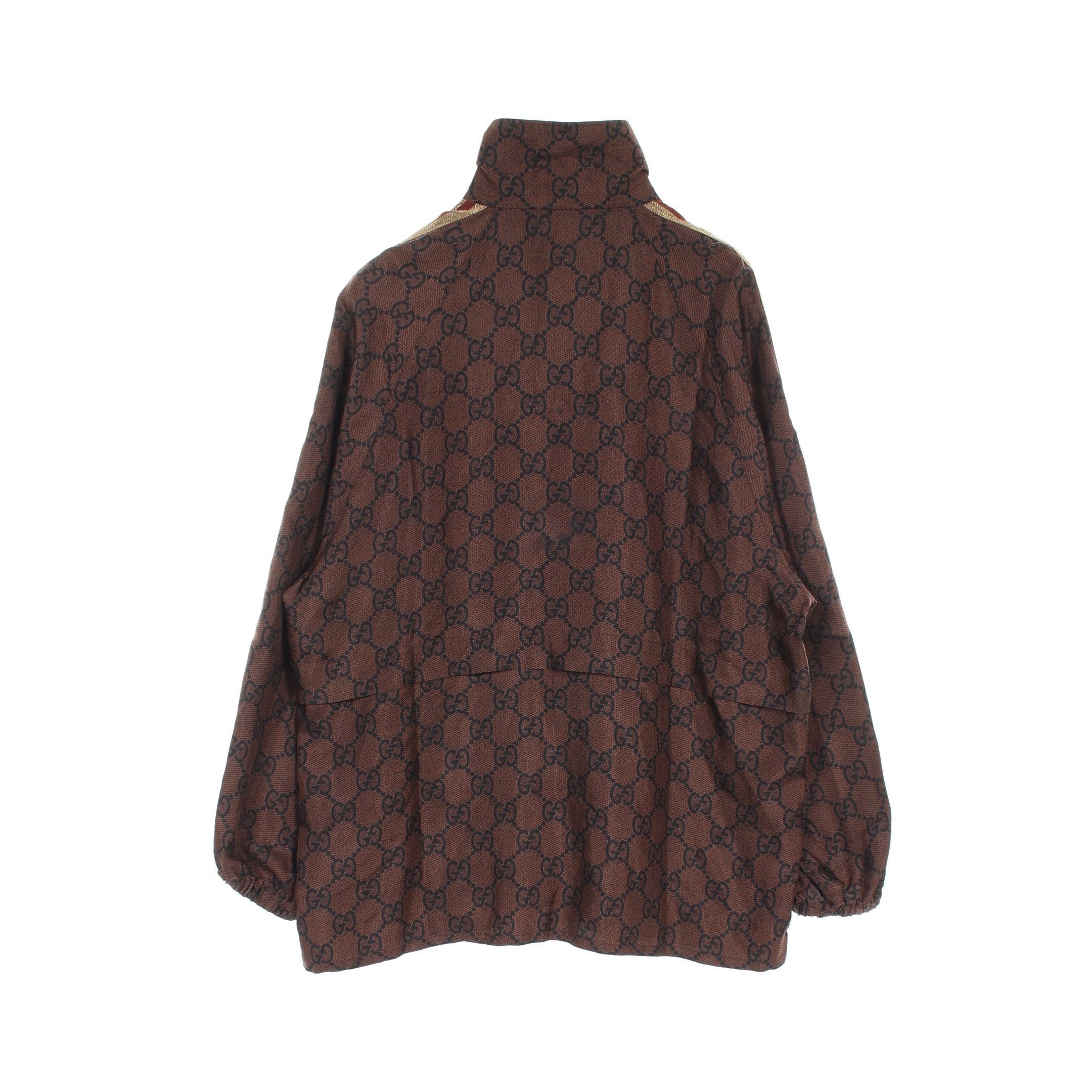 Gucci Gucci Gg Supreme Zip Up Jacket Track Silk Brown Size ONE SIZE - 2 Thumbnail