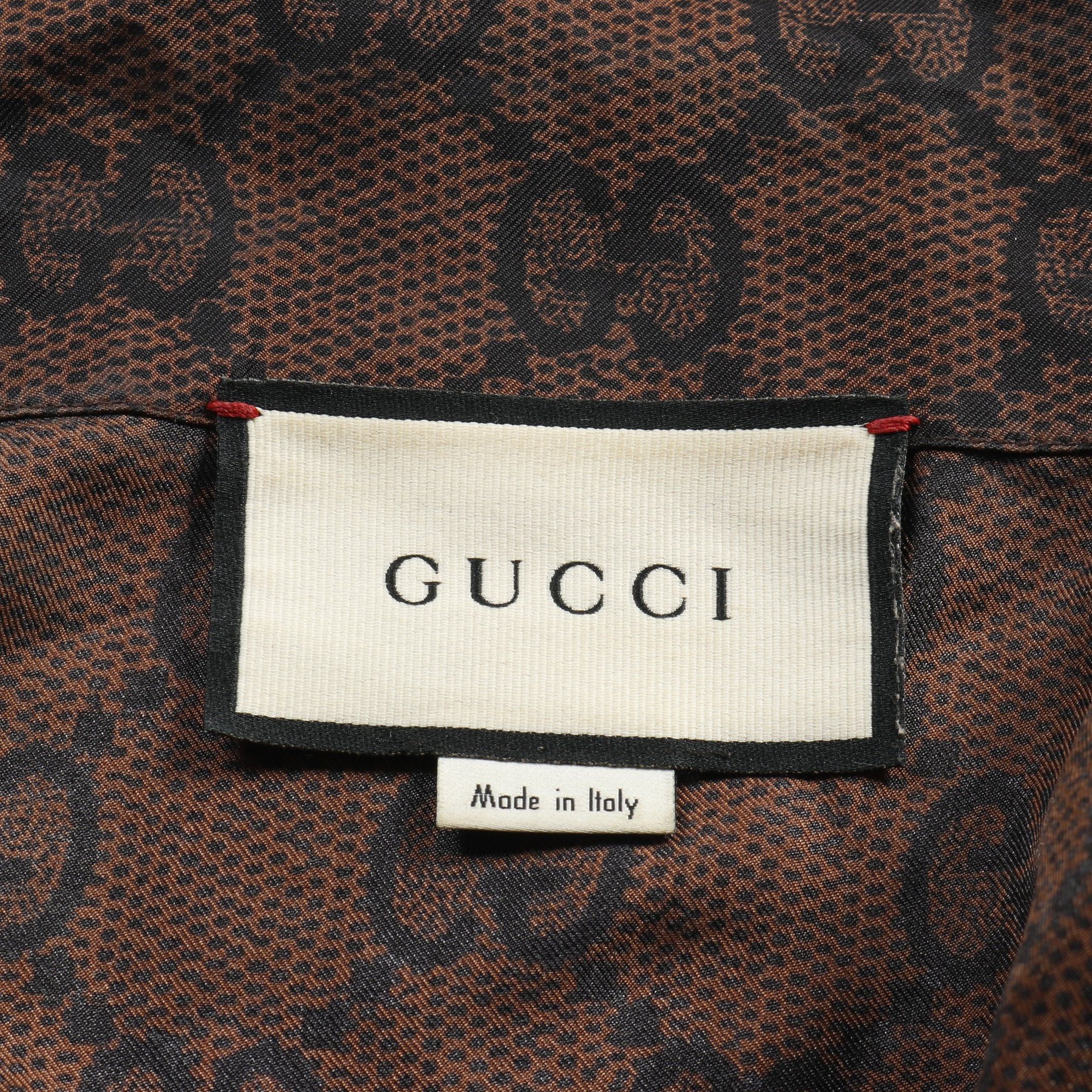 Gucci Gucci Gg Supreme Zip Up Jacket Track Silk Brown Size ONE SIZE - 3 Thumbnail