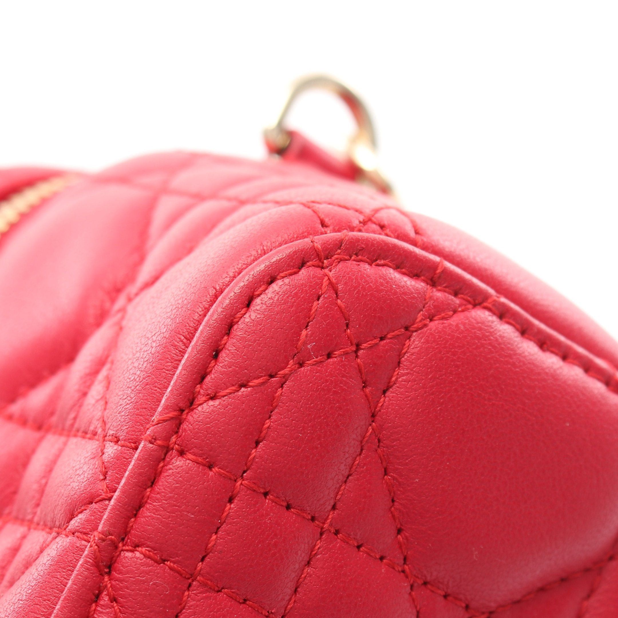 Dior Dior Lady Dior Micro Vanity Canage Handbag Bag Leather Red Size ONE SIZE - 7 Thumbnail