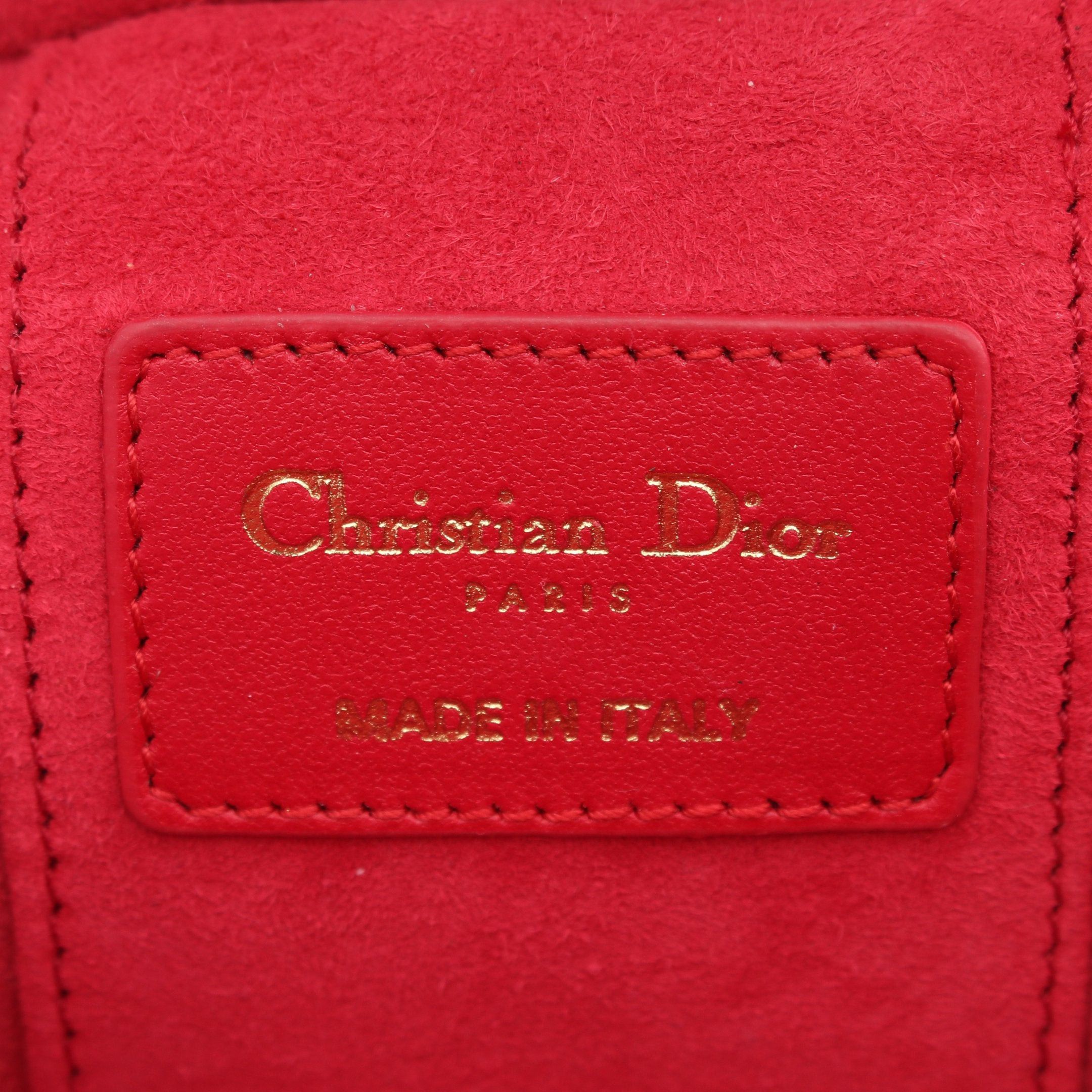 Dior Dior Lady Dior Micro Vanity Canage Handbag Bag Leather Red Size ONE SIZE - 4 Thumbnail