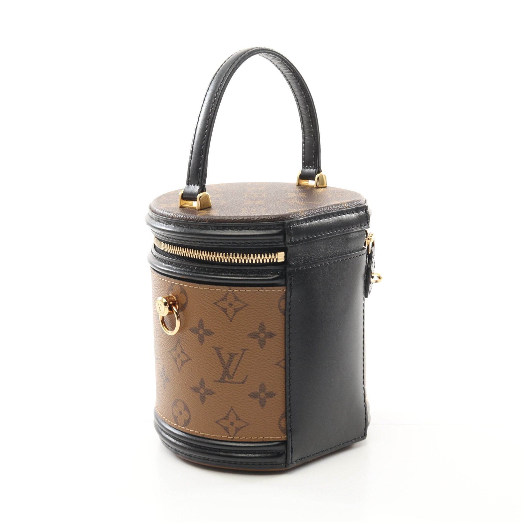 Louis Vuitton Louis Vuitton Cannes Monogram Reverse Handbag Vanity Bag Leather Brown Black Size ONE SIZE - 2 Thumbnail