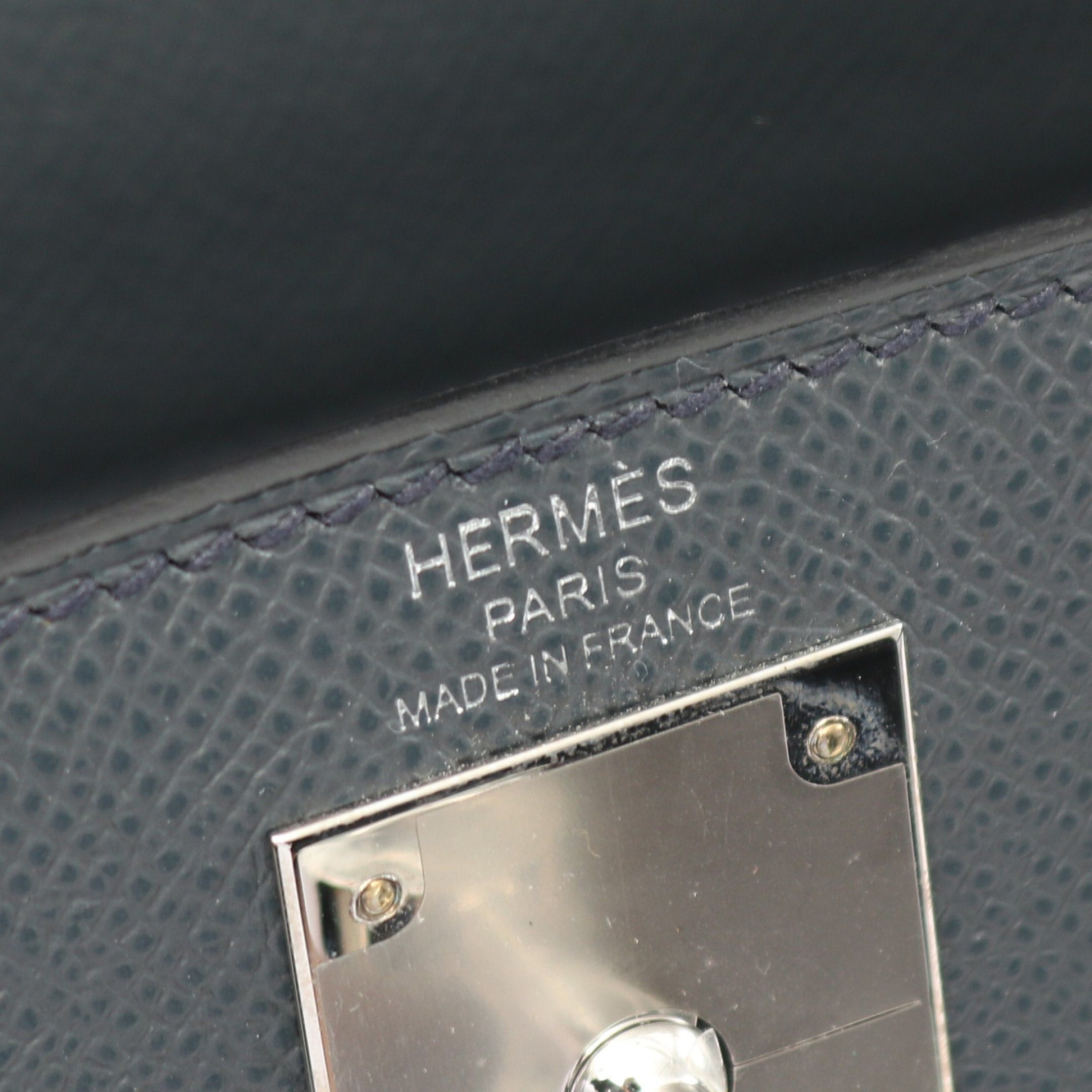 Hermes Hermes Kelly28 Grimist Handbag Veau Epsom Gray Silver Hardware Outside Sewing Double Engraved Size ONE SIZE - 4 Thumbnail
