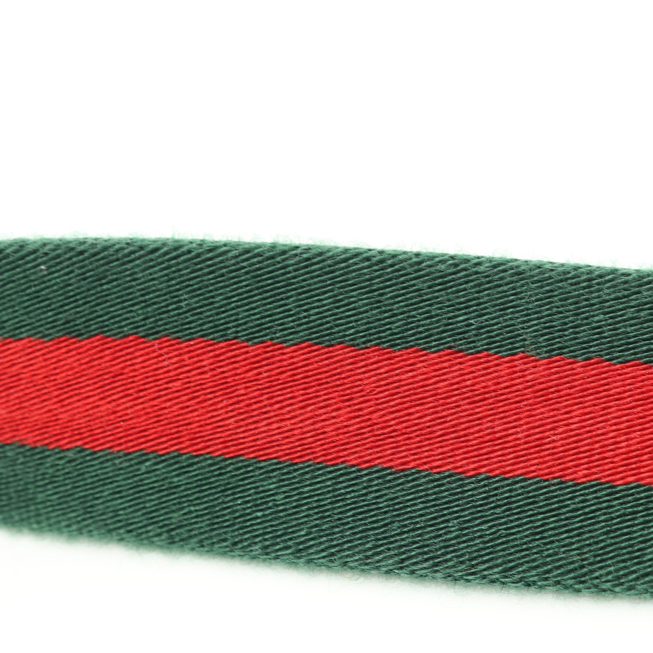 Gucci Gucci Sherry Line Belt Canvas Leather Green Red Black Size ONE SIZE - 6 Thumbnail