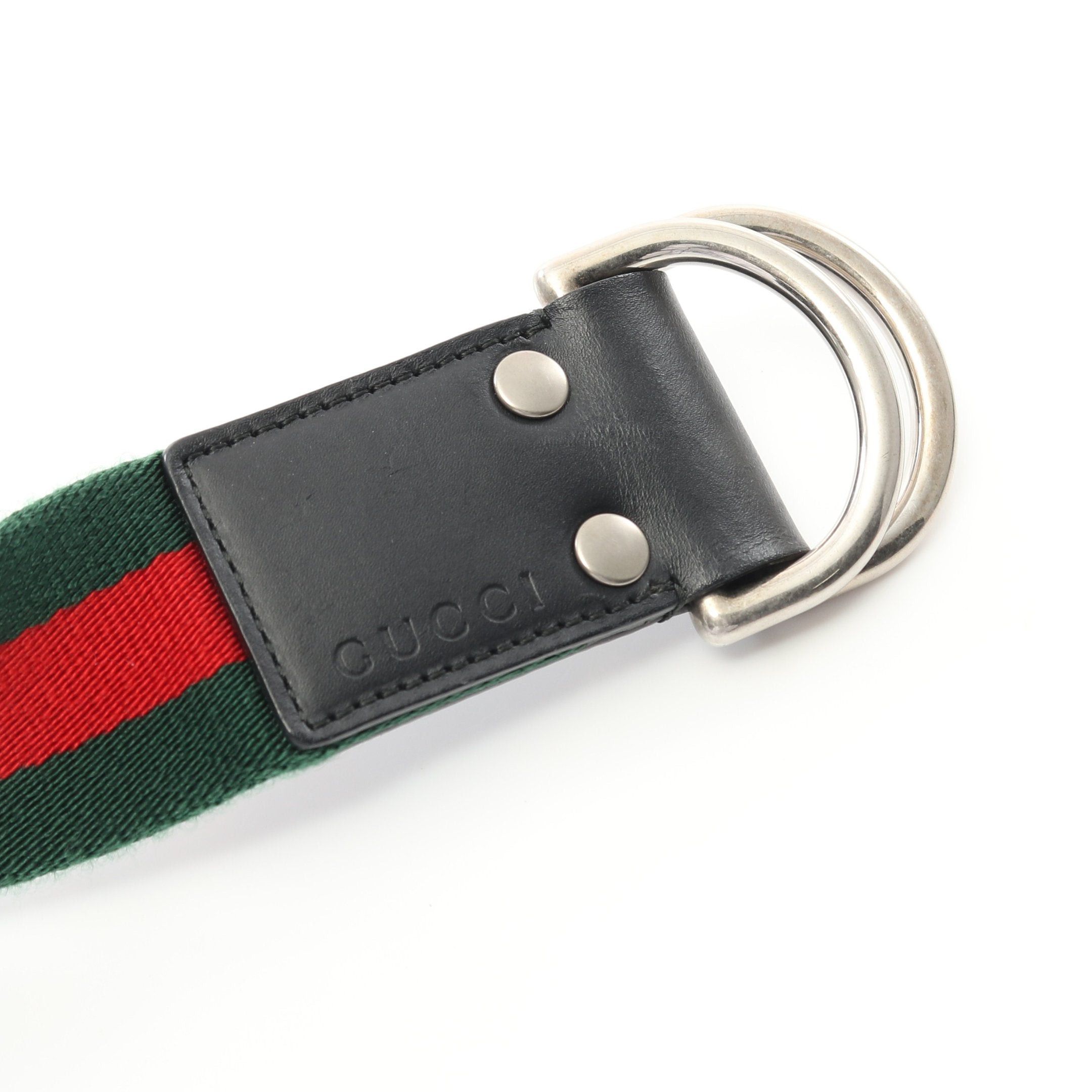 Gucci Gucci Sherry Line Belt Canvas Leather Green Red Black Size ONE SIZE - 2 Thumbnail