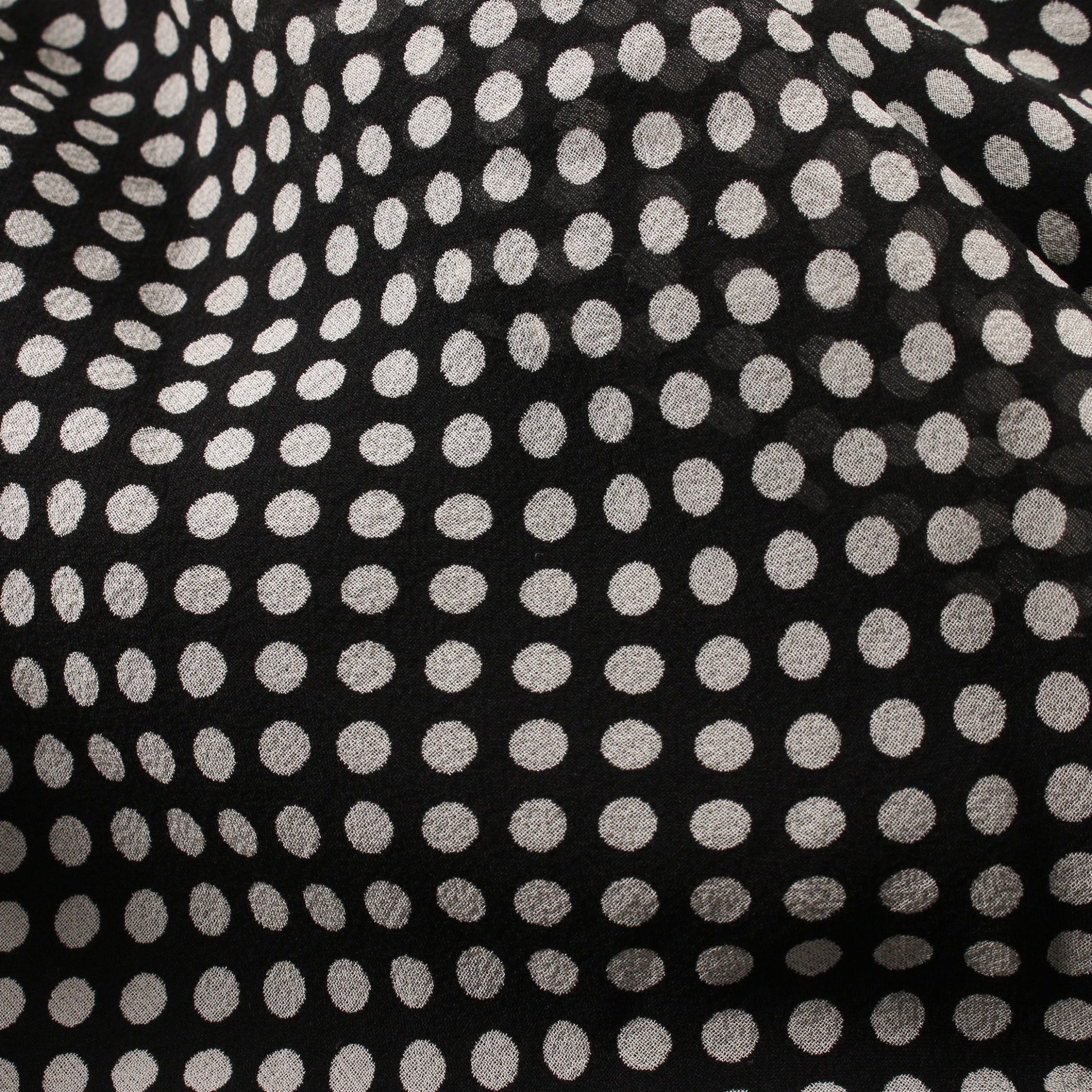 Celine Celine One Piece Dot All-Over Pattern Silk Black White Size ONE SIZE - 8 Thumbnail