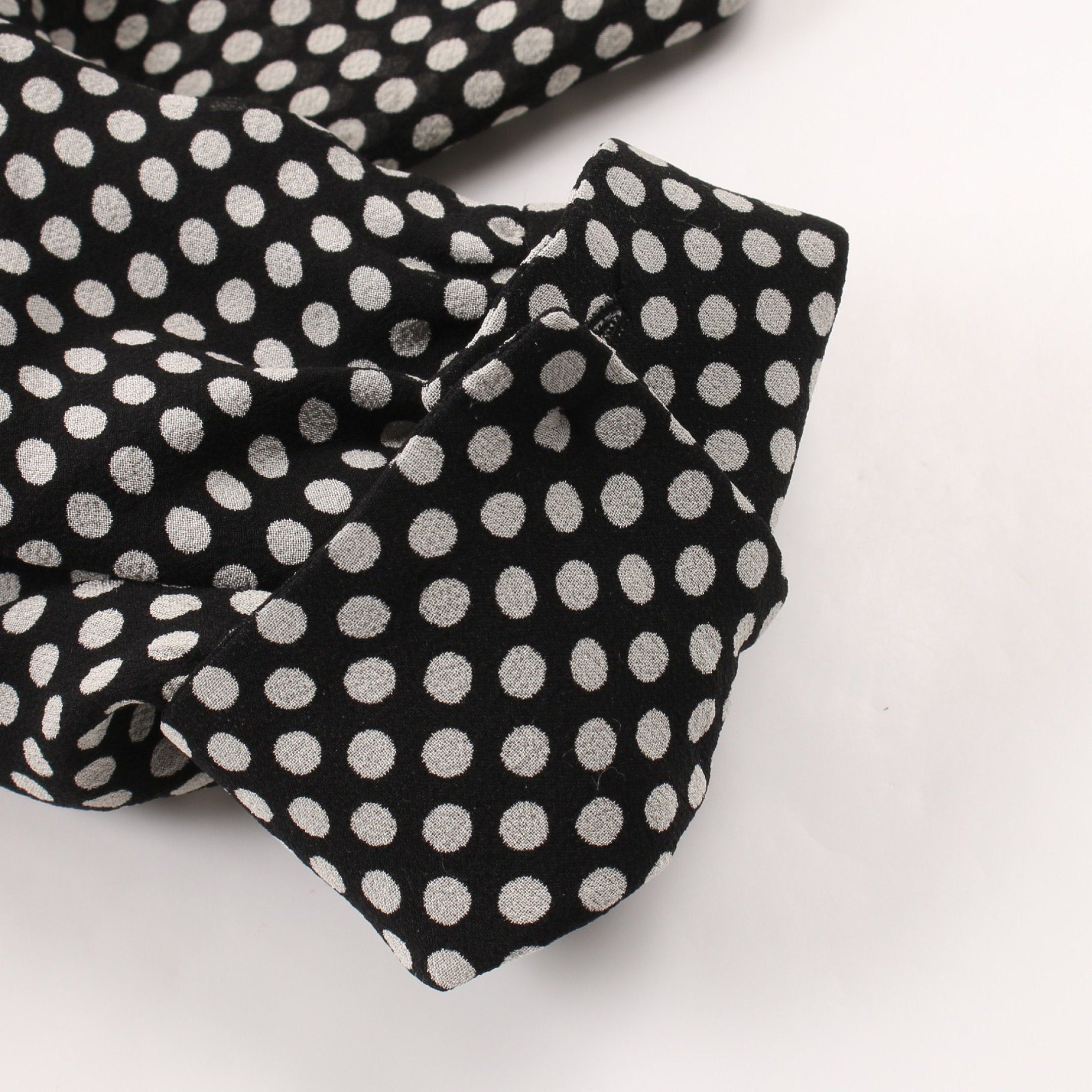 Celine Celine One Piece Dot All-Over Pattern Silk Black White Size ONE SIZE - 6 Thumbnail