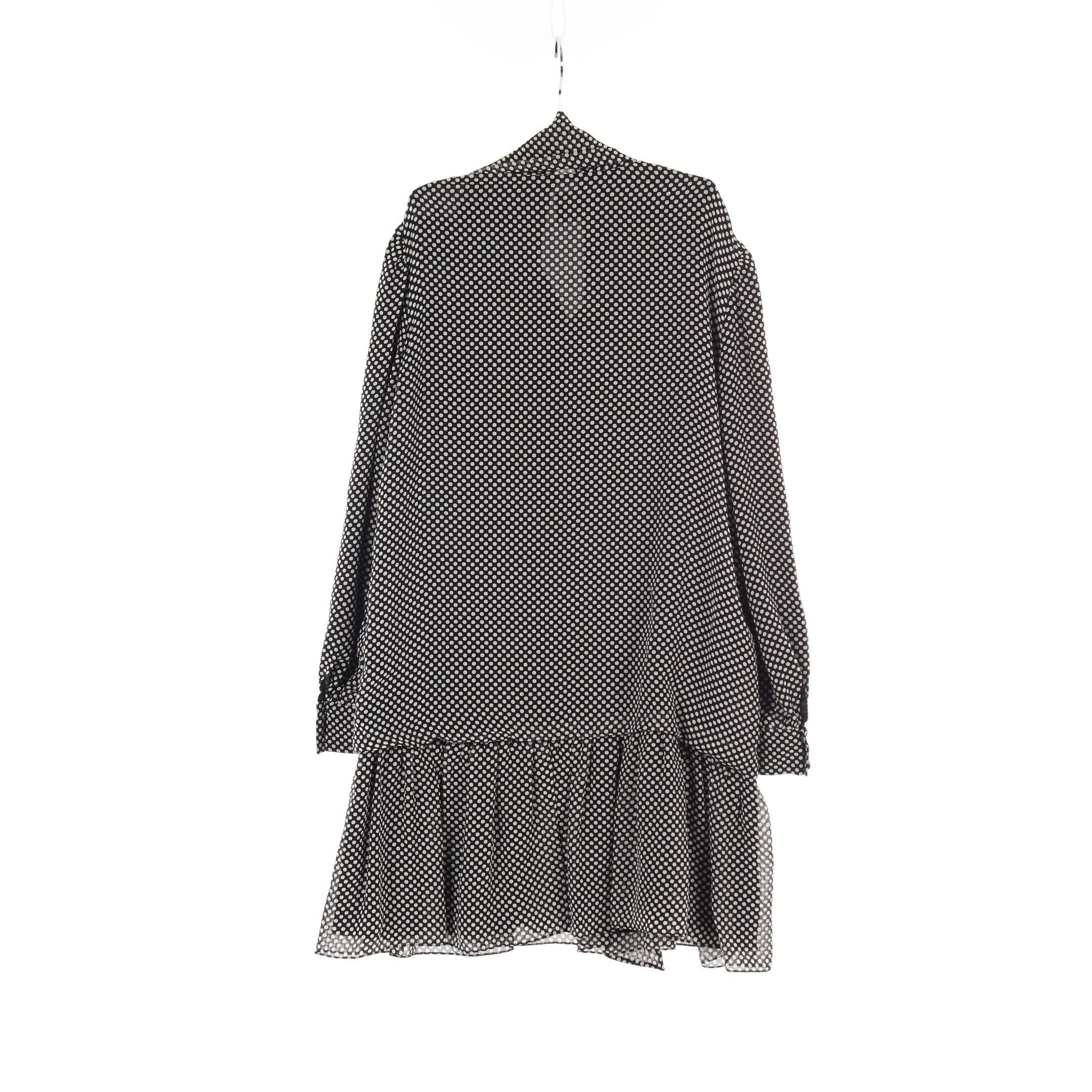 Celine Celine One Piece Dot All-Over Pattern Silk Black White Size ONE SIZE - 2 Thumbnail
