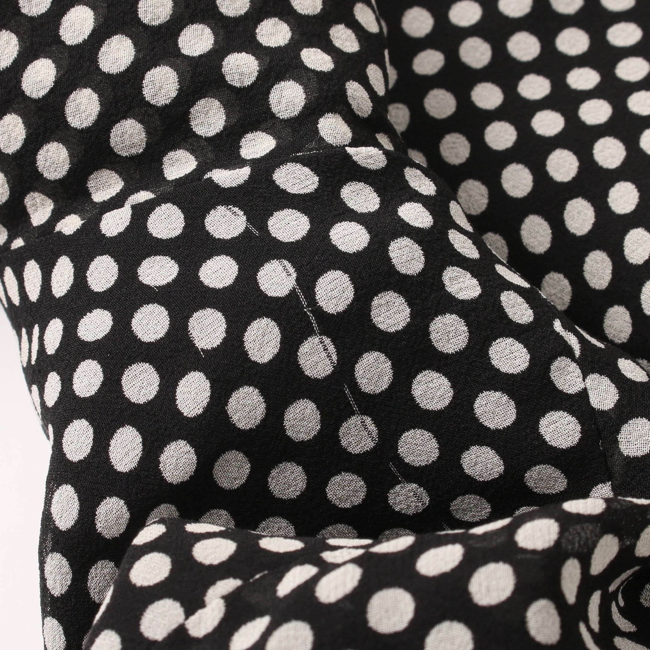 Celine Celine One Piece Dot All-Over Pattern Silk Black White Size ONE SIZE - 5 Thumbnail