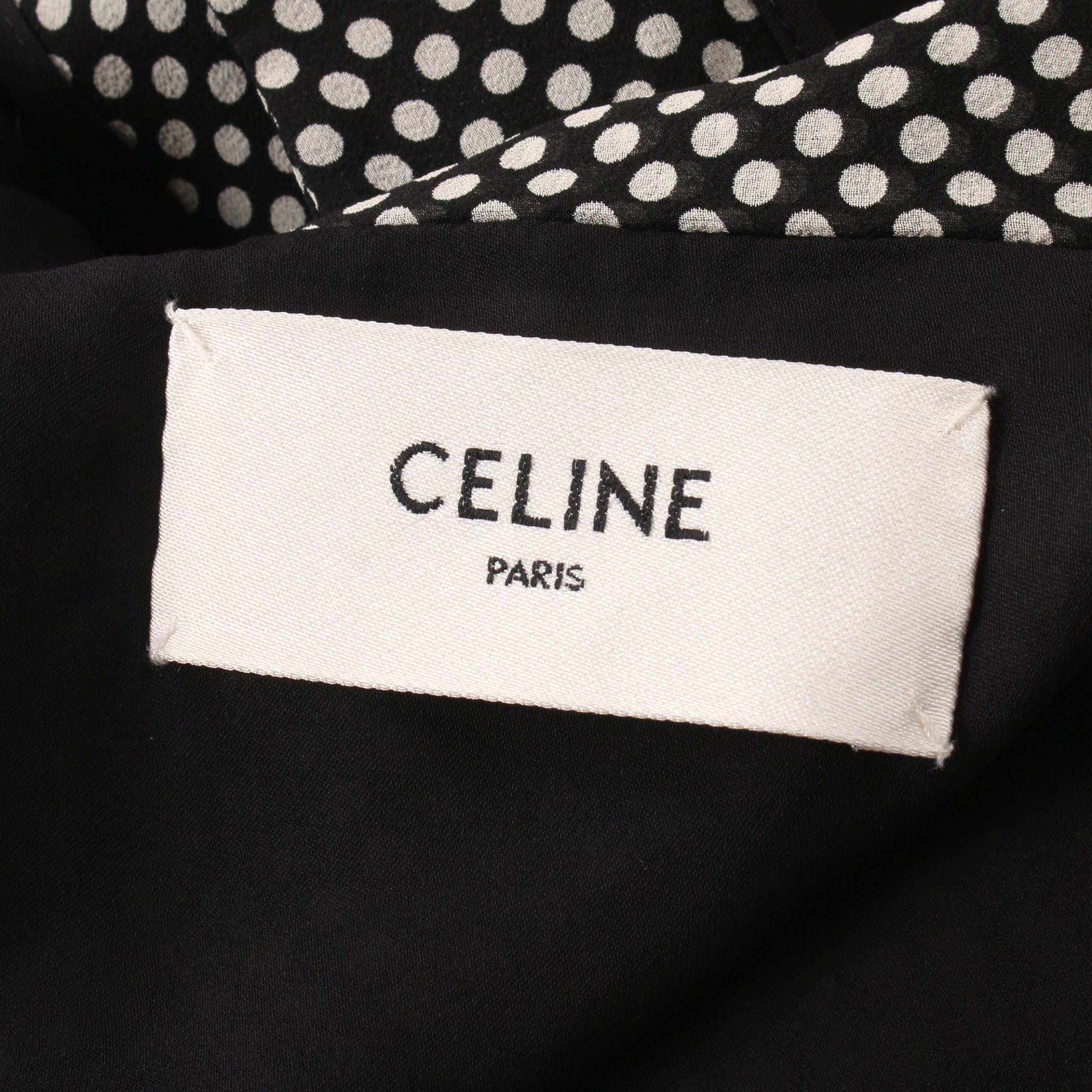 Celine Celine One Piece Dot All-Over Pattern Silk Black White Size ONE SIZE - 3 Thumbnail