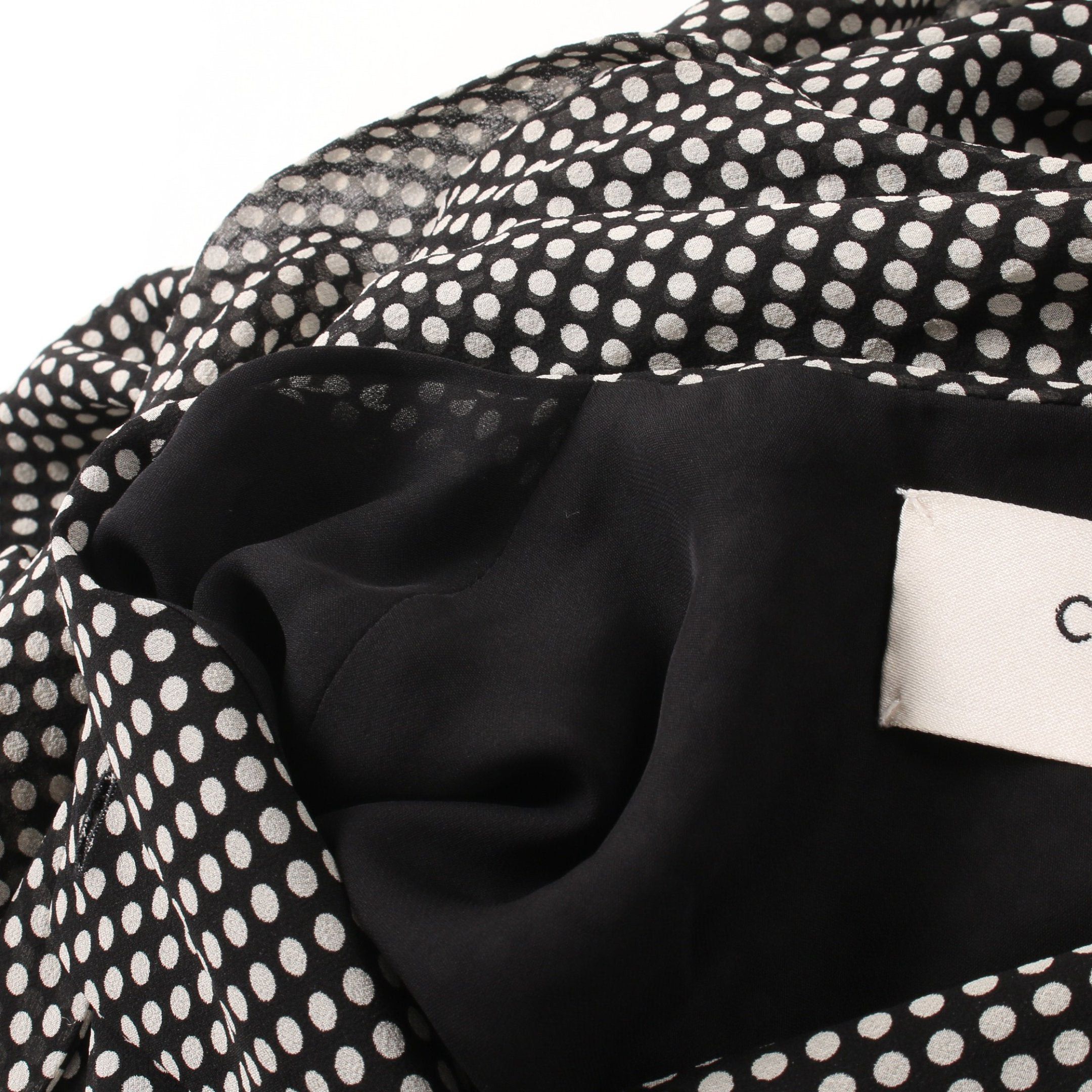 Celine Celine One Piece Dot All-Over Pattern Silk Black White Size ONE SIZE - 7 Thumbnail