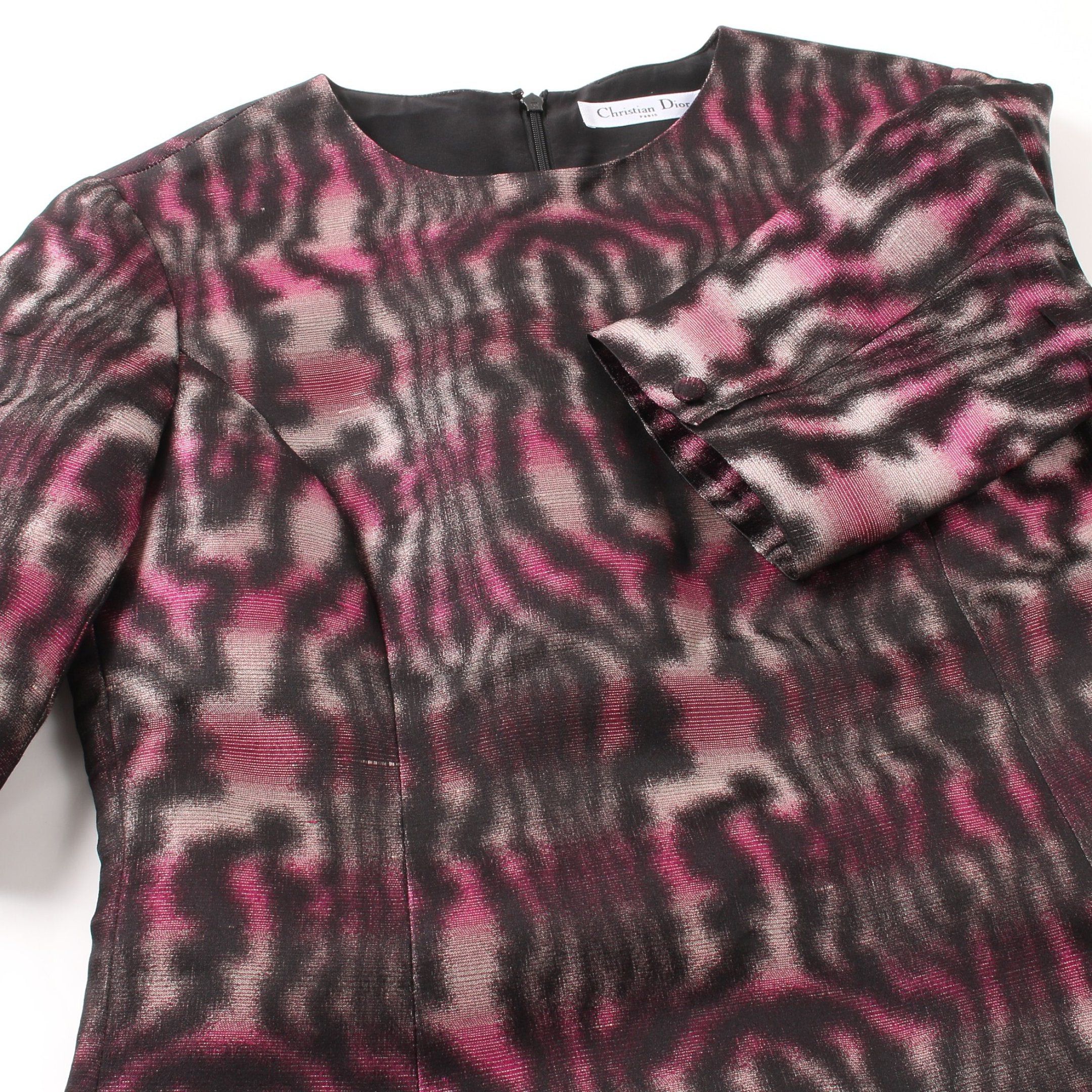 Dior Dior One Piece Stripes Silk Pink Black Size ONE SIZE - 10 Thumbnail