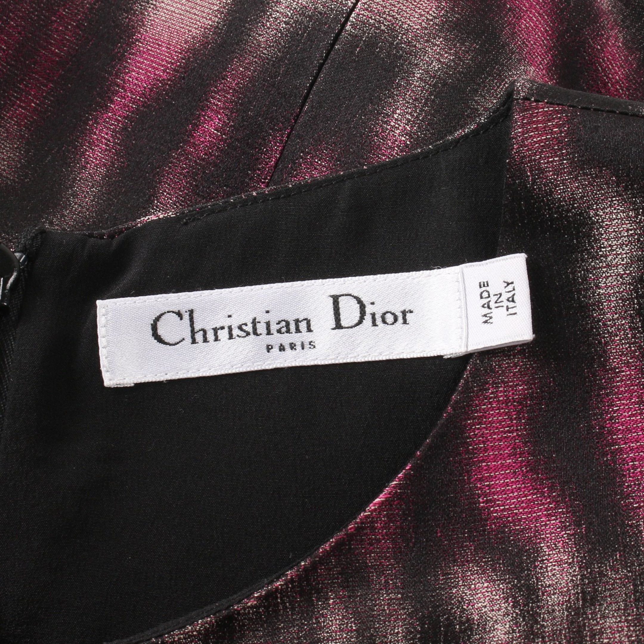 Dior Dior One Piece Stripes Silk Pink Black Size ONE SIZE - 3 Thumbnail