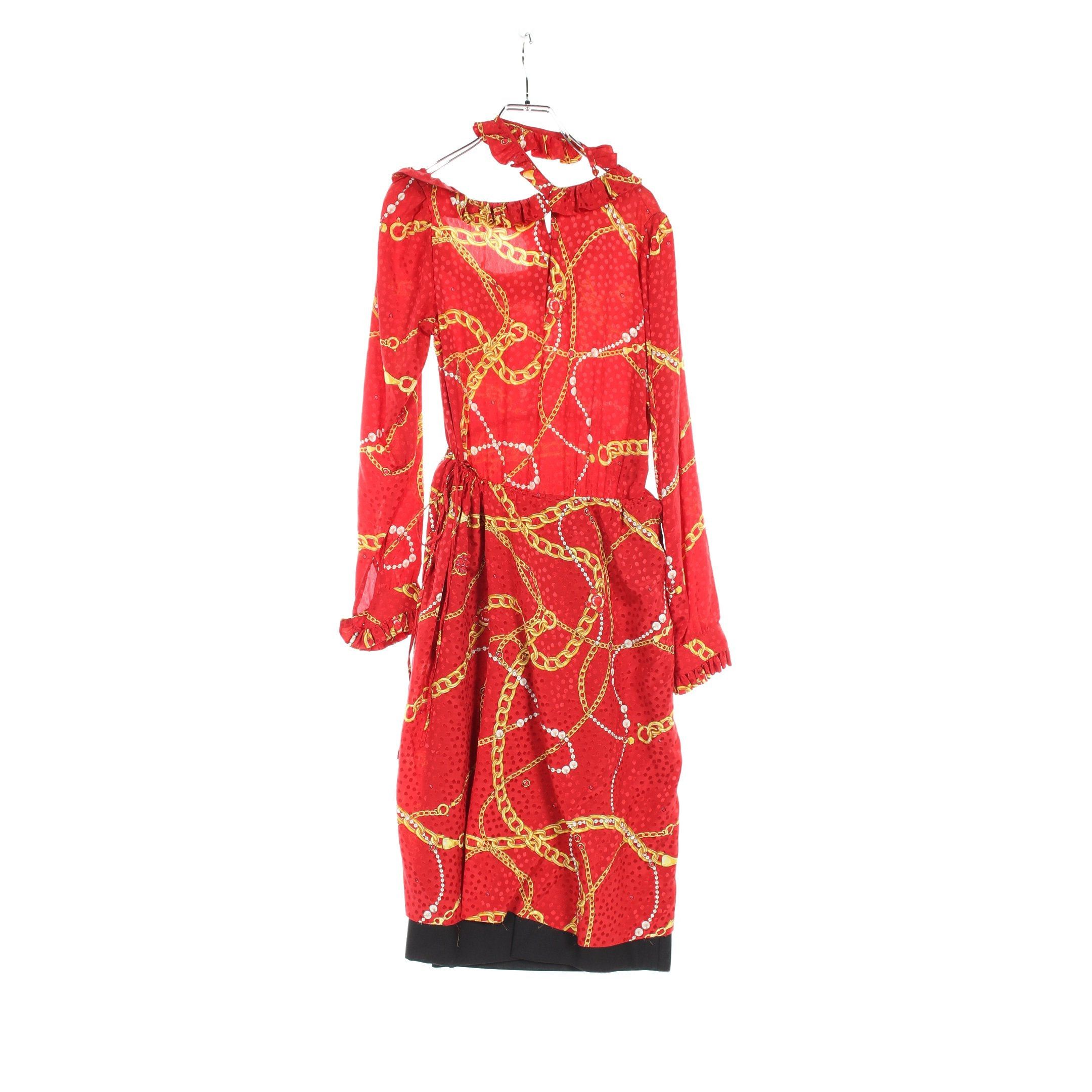 Balenciaga Balenciaga One Piece All-Over Pattern Silk Red Black Multicolor Size ONE SIZE - 2 Thumbnail