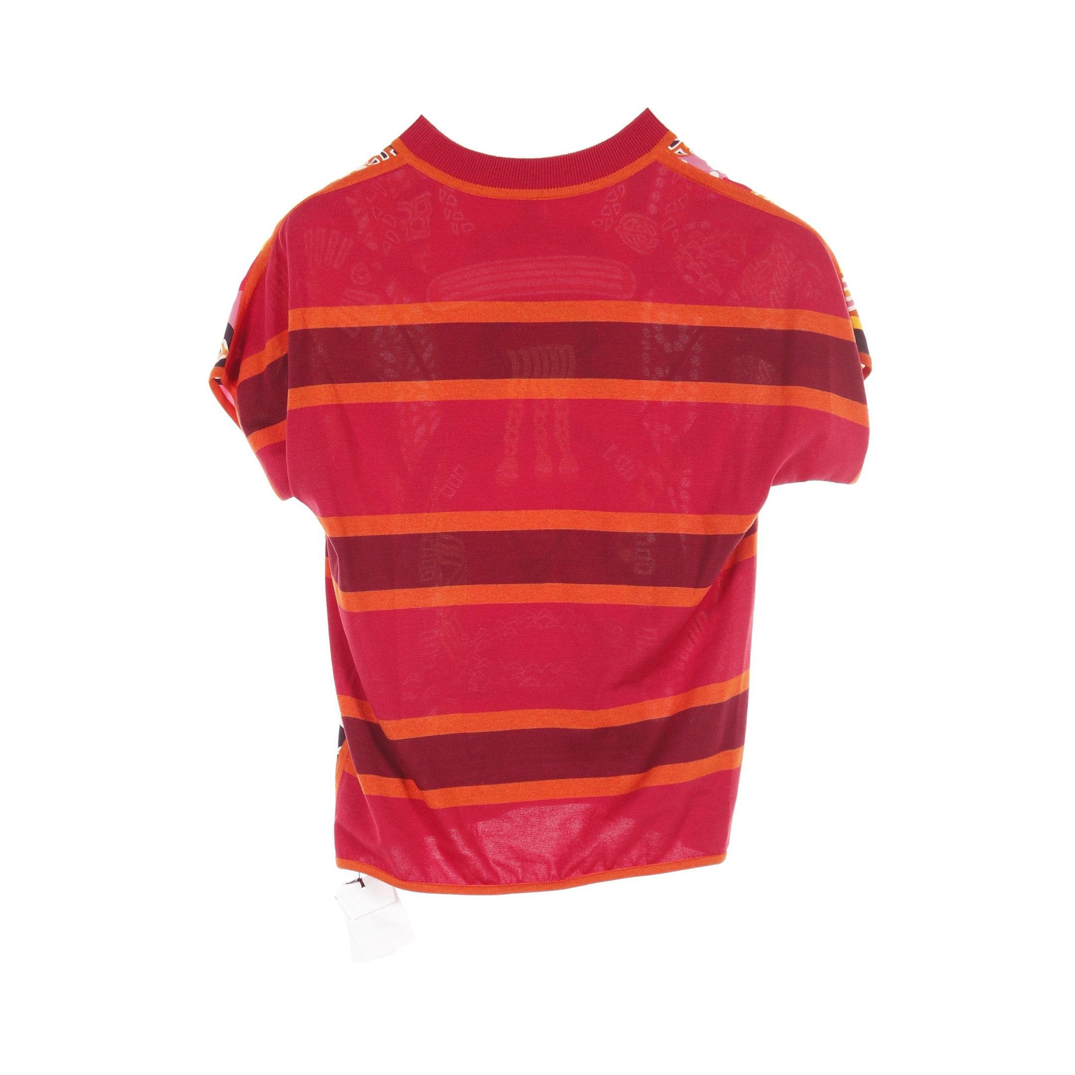 Hermes Hermes Fantaisie T-Shirt Cotton Twill Color-Block Silk Red Multicolor Size ONE SIZE - 2 Thumbnail
