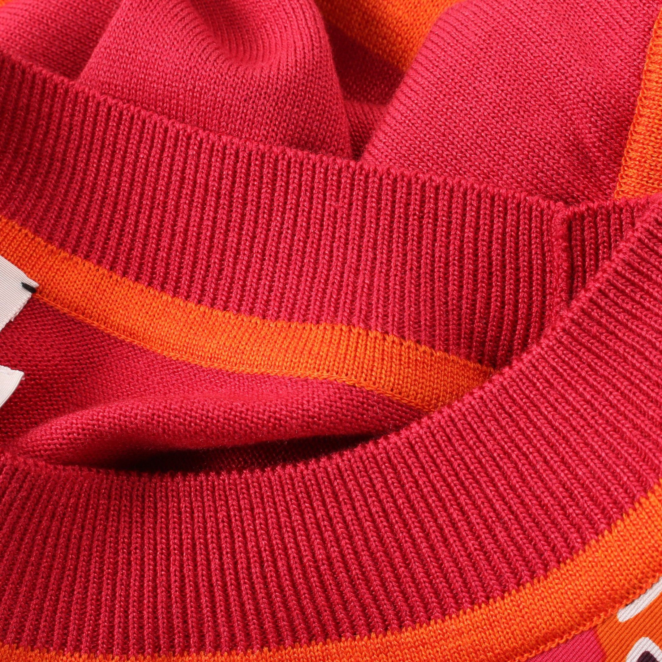 Hermes Hermes Fantaisie T-Shirt Cotton Twill Color-Block Silk Red Multicolor Size ONE SIZE - 5 Thumbnail