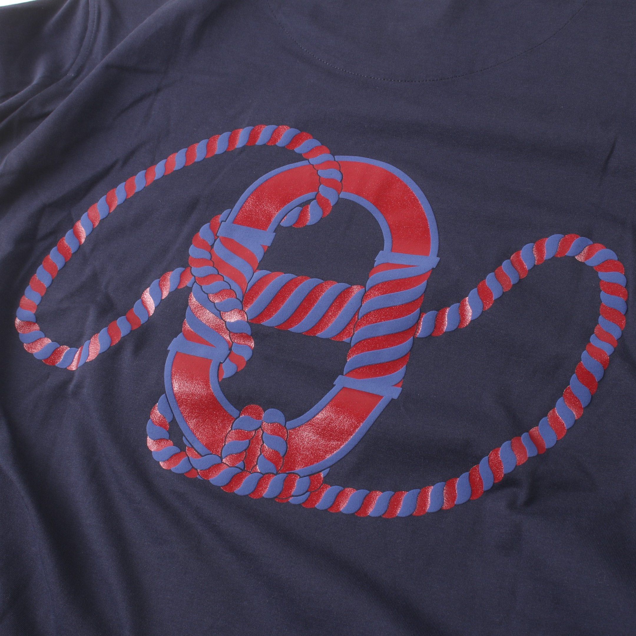 Hermes Hermes Kanoe T-Shirt Cotton Dark Navy Red Size ONE SIZE - 6 Thumbnail