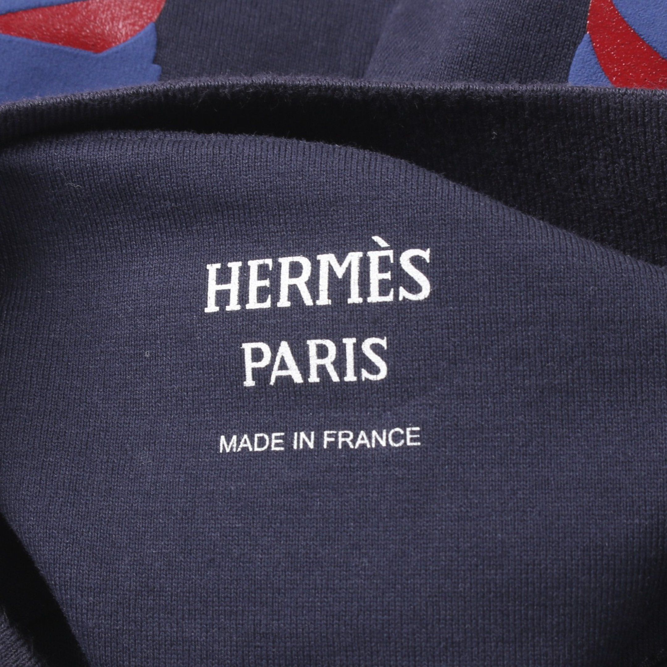 Hermes Hermes Kanoe T-Shirt Cotton Dark Navy Red Size ONE SIZE - 3 Thumbnail