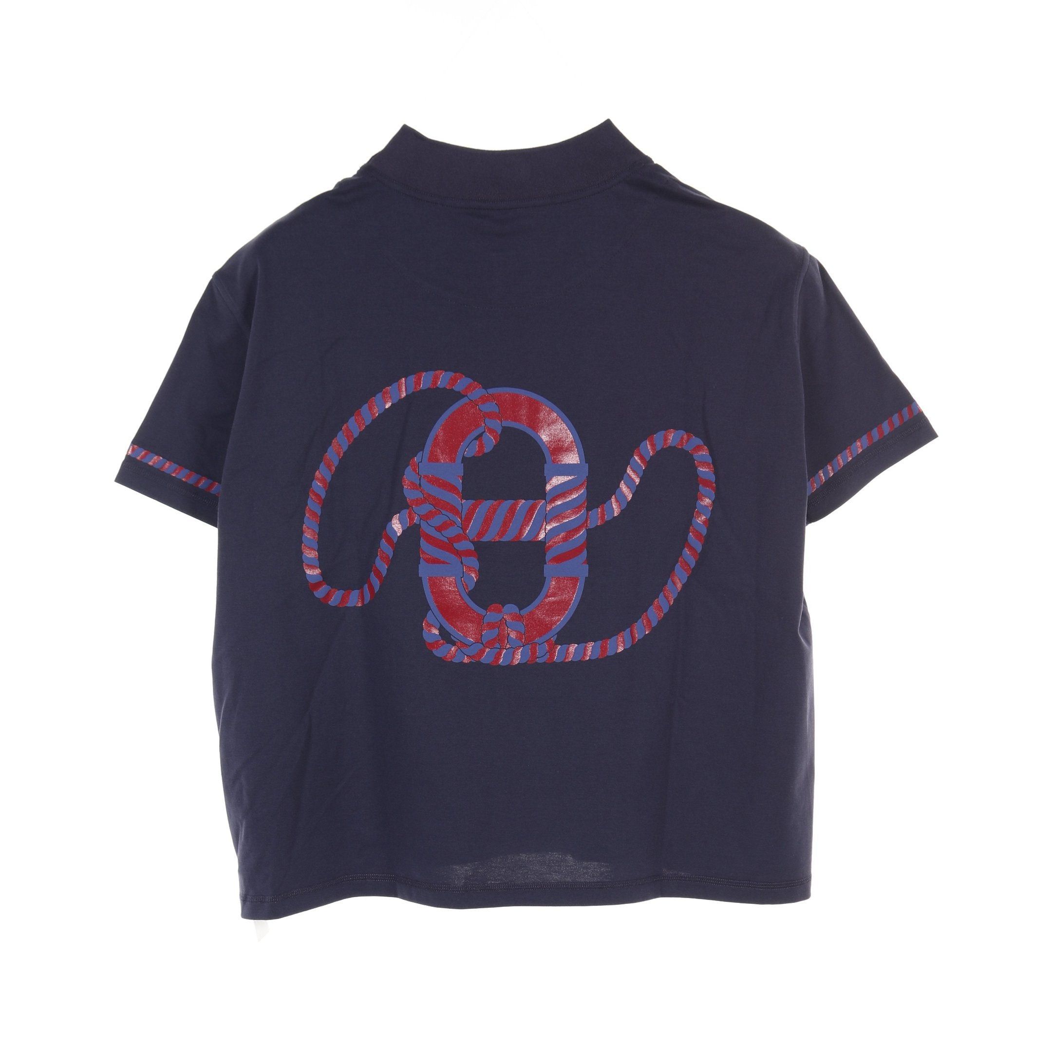 Hermes Hermes Kanoe T-Shirt Cotton Dark Navy Red Size ONE SIZE - 2 Thumbnail
