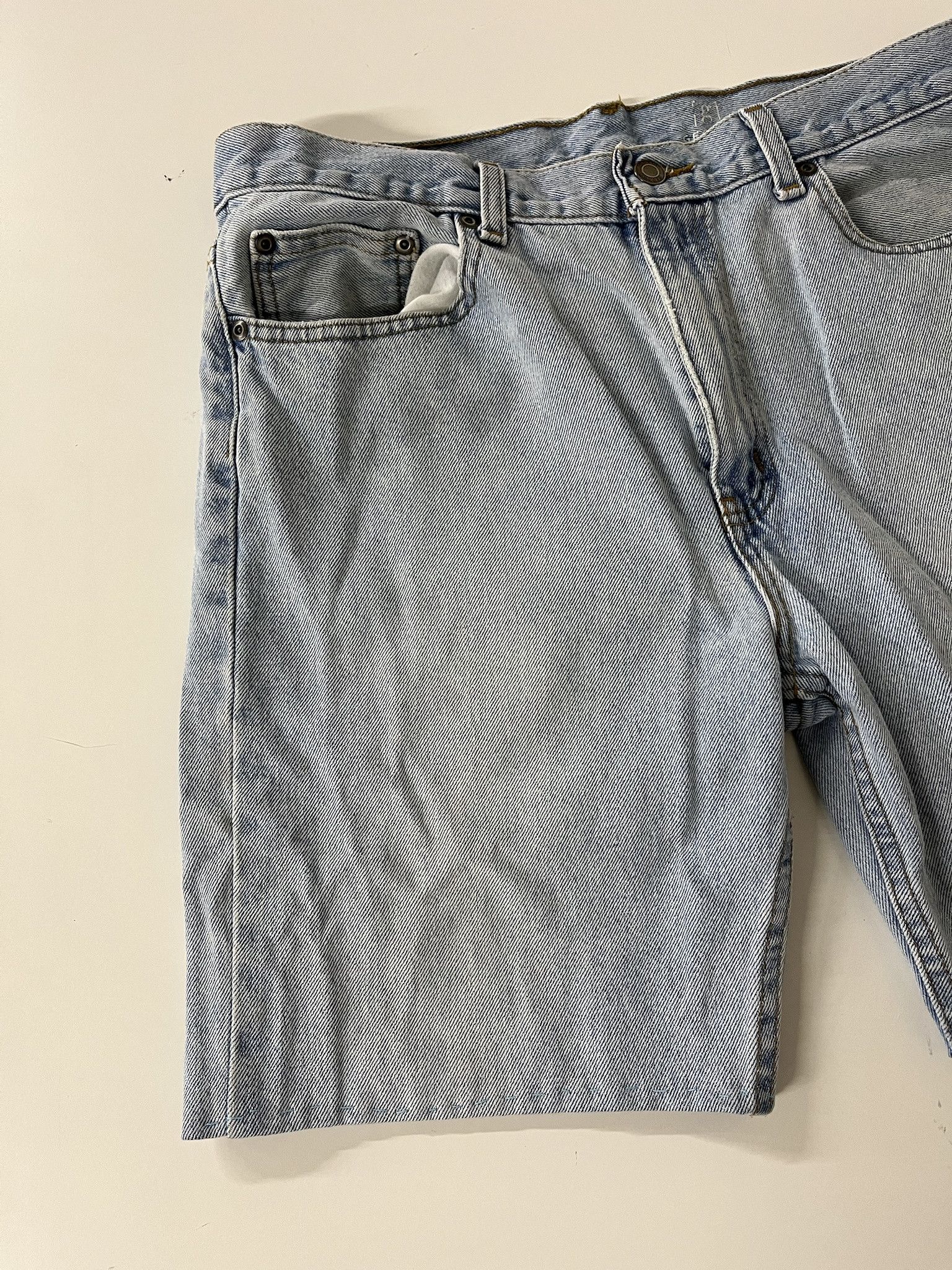 Levi's × Wrangler Vintage Jean Shorts 1990s Light Wash Jorts Size 35 Size US 35 - 2 Thumbnail