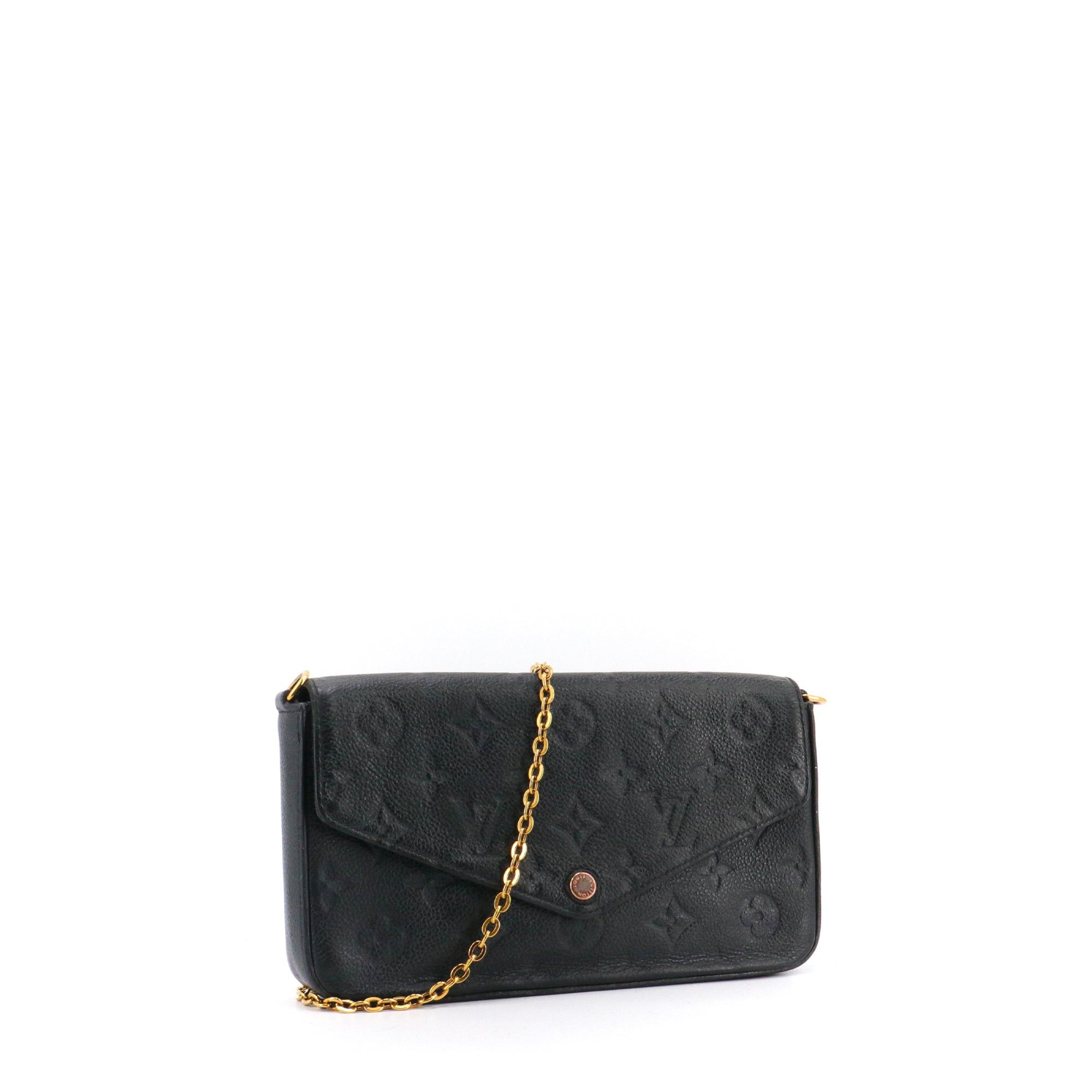 Louis Vuitton LOUIS VUITTON - Louis Vuitton Felicie clutch in black imprint leather Size ONE SIZE - 2 Thumbnail