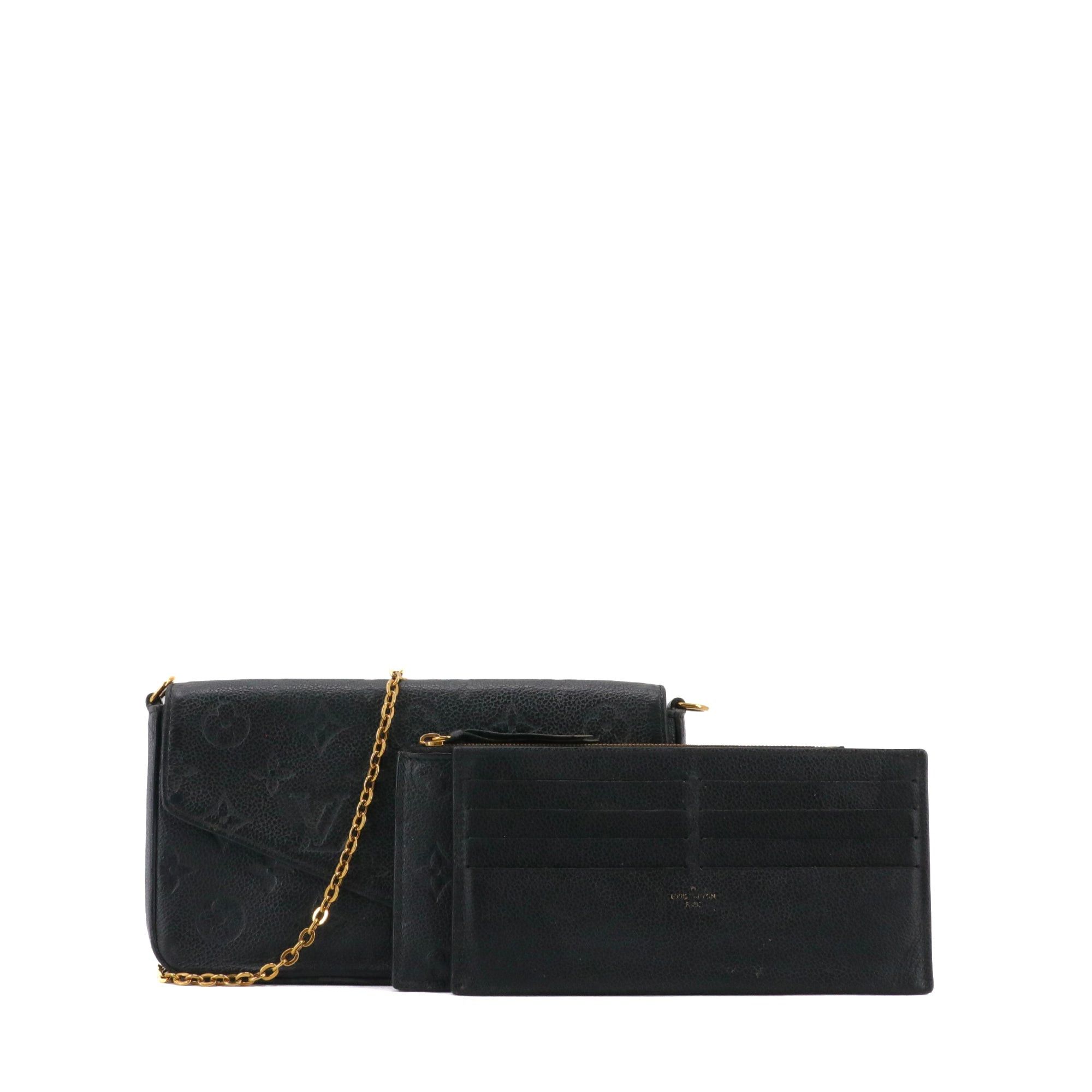 Louis Vuitton LOUIS VUITTON - Louis Vuitton Felicie clutch in black imprint leather Size ONE SIZE - 5 Thumbnail