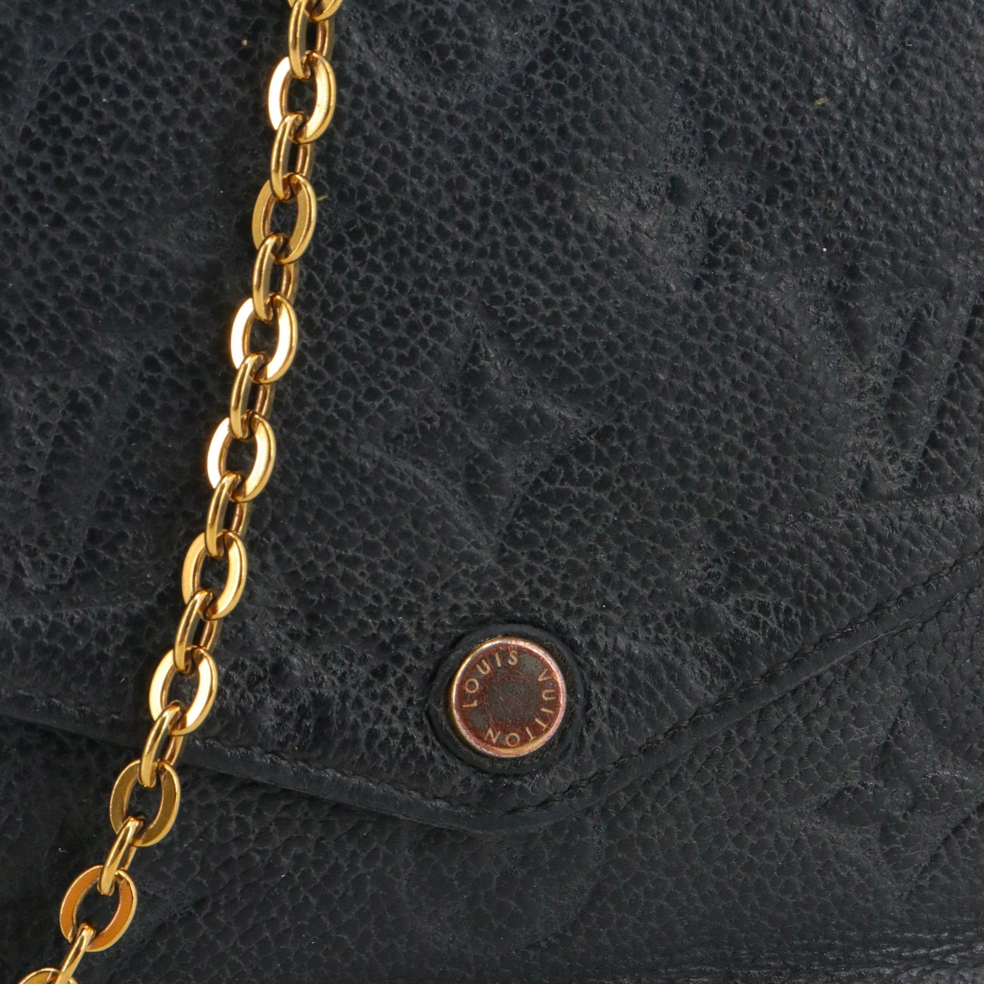 Louis Vuitton LOUIS VUITTON - Louis Vuitton Felicie clutch in black imprint leather Size ONE SIZE - 6 Thumbnail