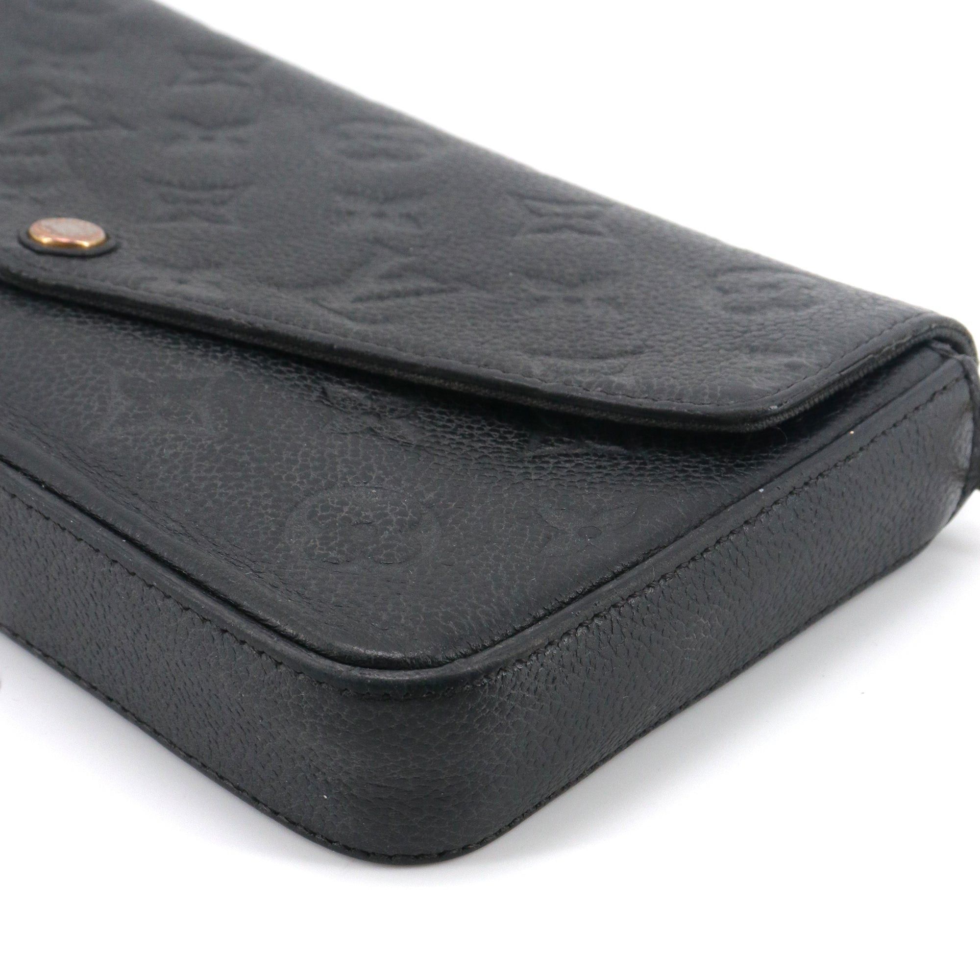 Louis Vuitton LOUIS VUITTON - Louis Vuitton Felicie clutch in black imprint leather Size ONE SIZE - 8 Thumbnail