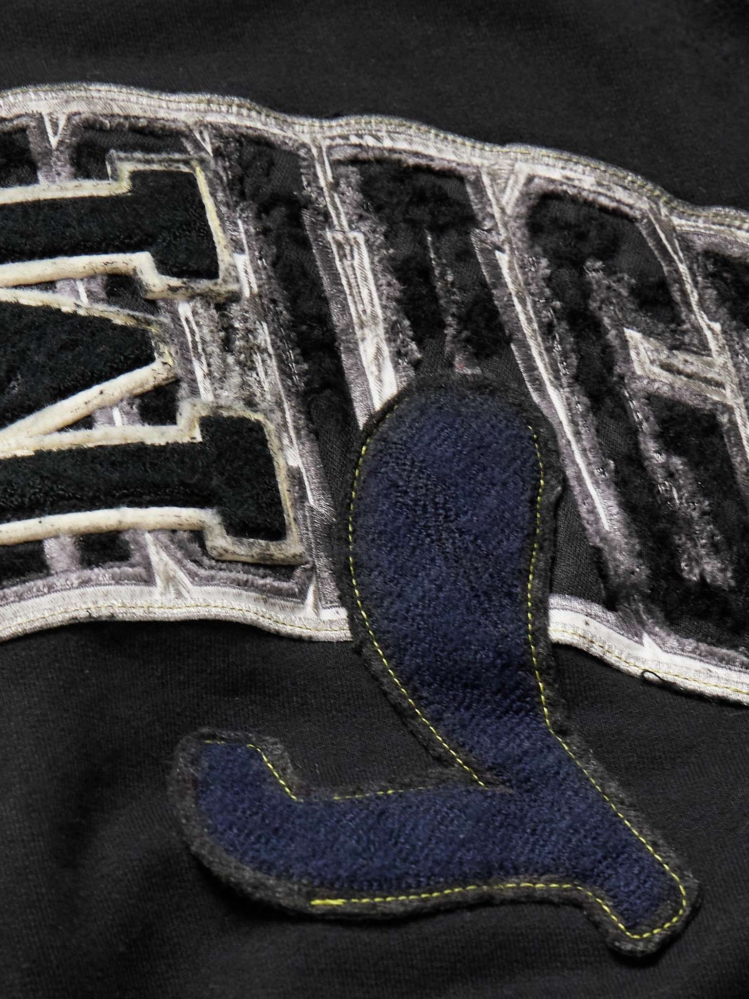 Balenciaga Oversized Skater Distressed Logo-Appliquéd Cotton-Jersey Hoodie Size US XS / EU 42 / 0 - 4 Thumbnail