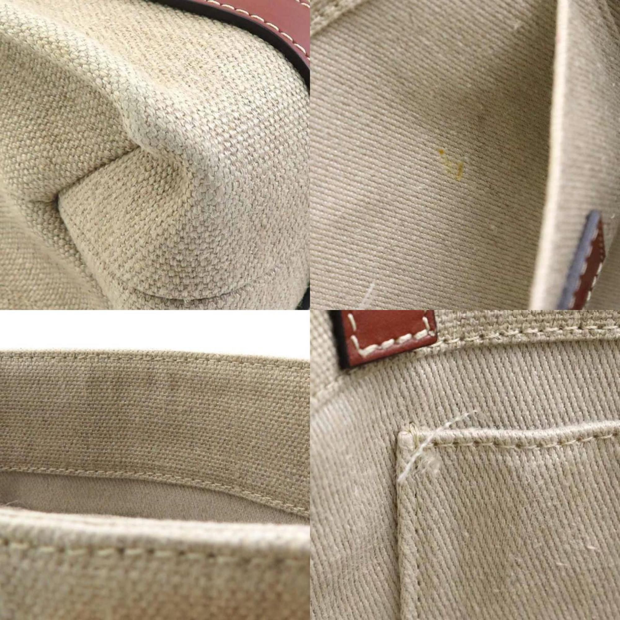 Chloe Chloé Chloe Handbag Shoulder Bag WOODY Small Canvas Leather Beige x Brown Women's h31004g Size ONE SIZE - 3 Thumbnail