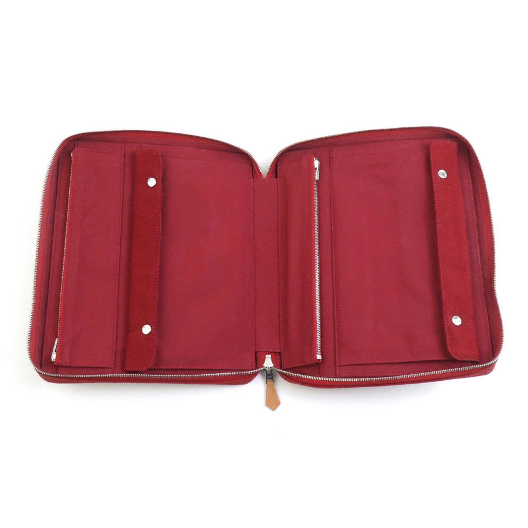 Hermes Hermes Organizer Cotton Brown Silver Men's Women's e60197a Size ONE SIZE - 3 Thumbnail