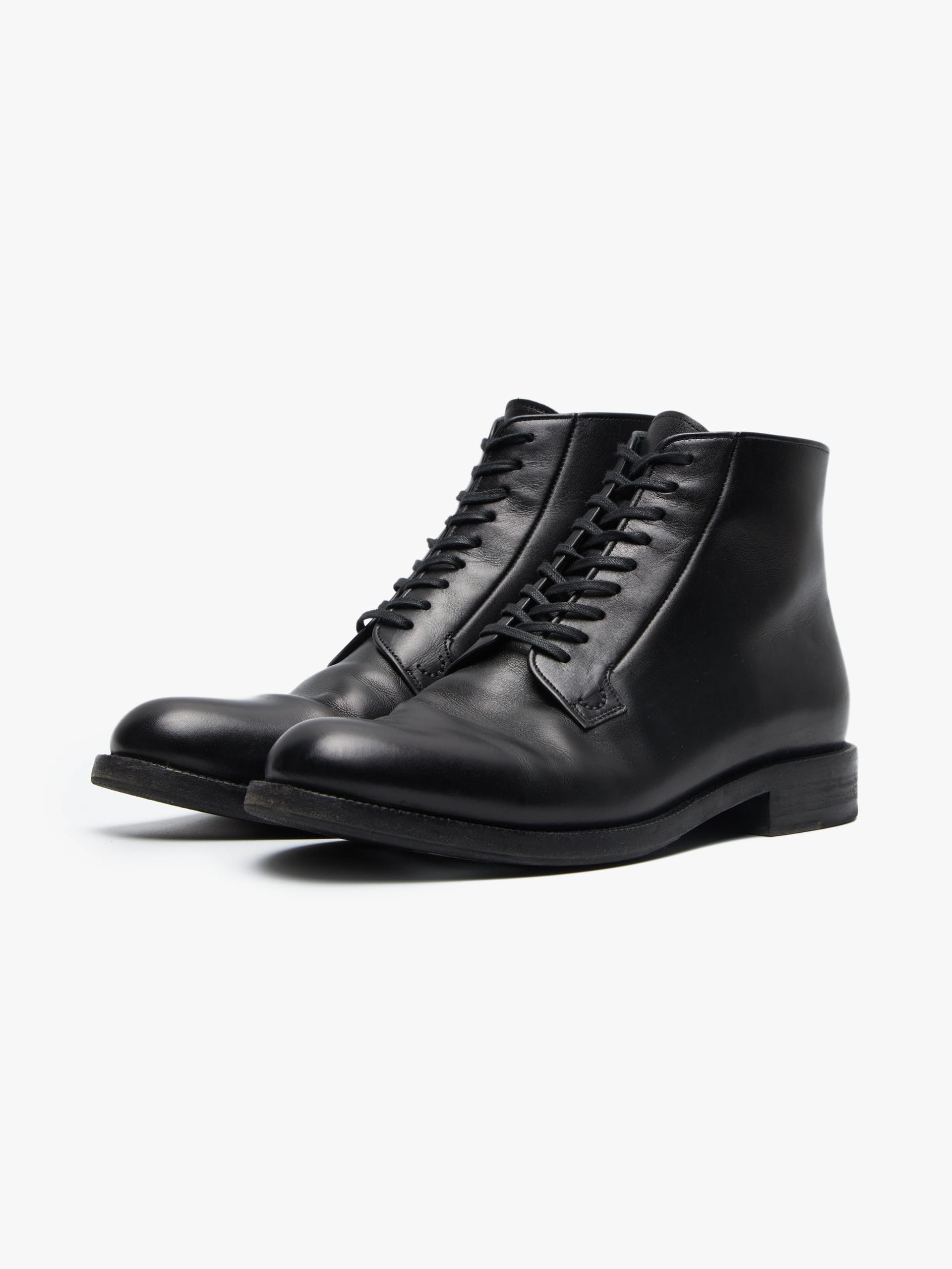 Celine Black Laced Leather Boots Size US 8.5 / EU 41-42 - 2 Thumbnail