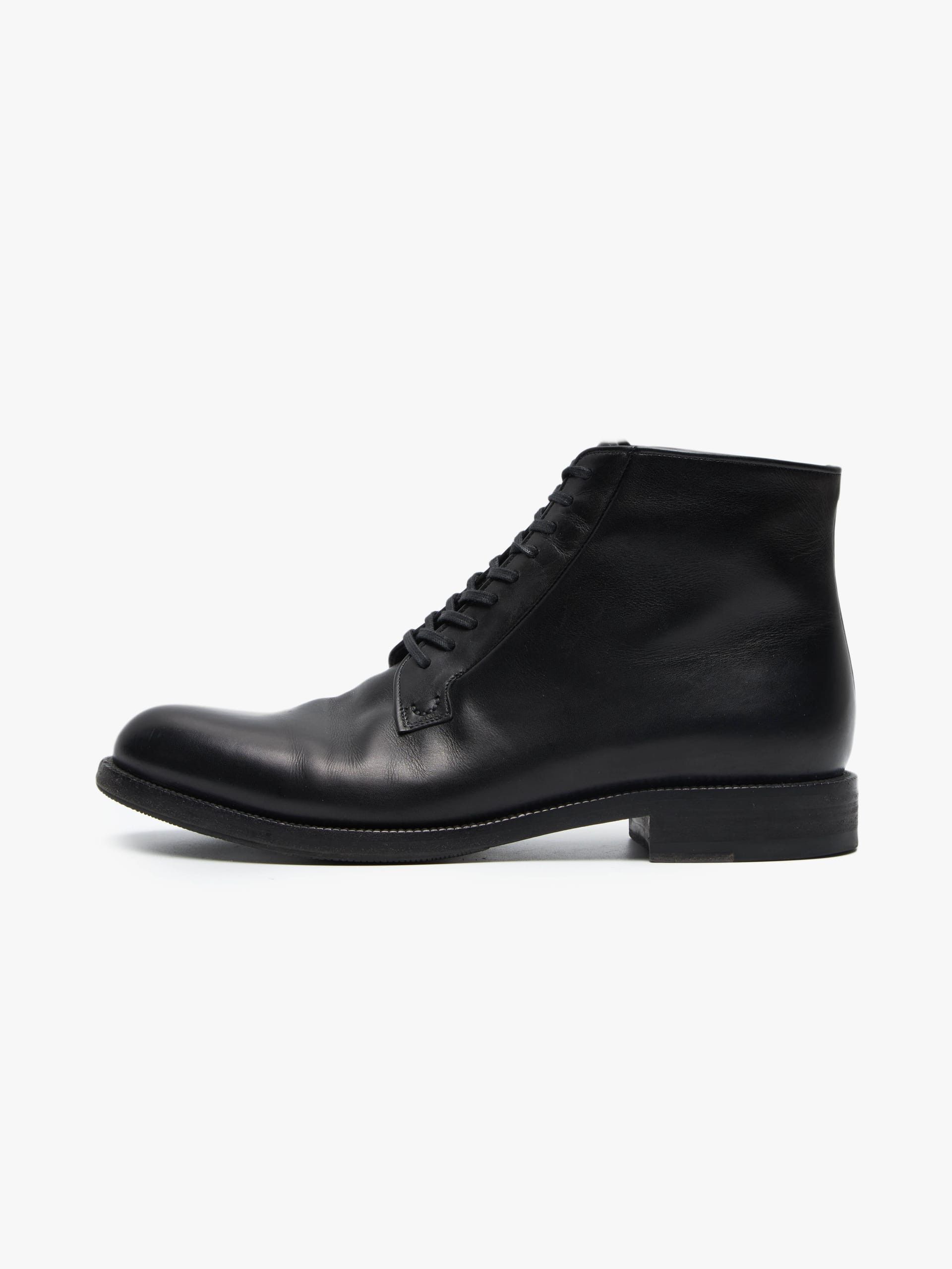 Celine Black Laced Leather Boots Size US 8.5 / EU 41-42 - 3 Thumbnail